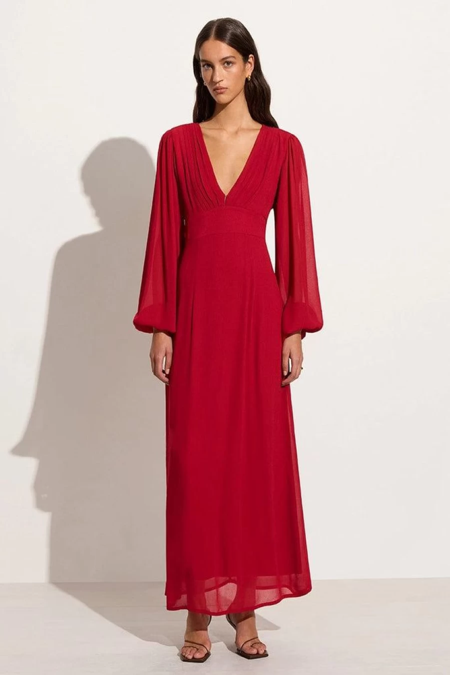 Faithfull The Brand Margarita Maxi Dress in Ruby - Floral Summer Midi Dress