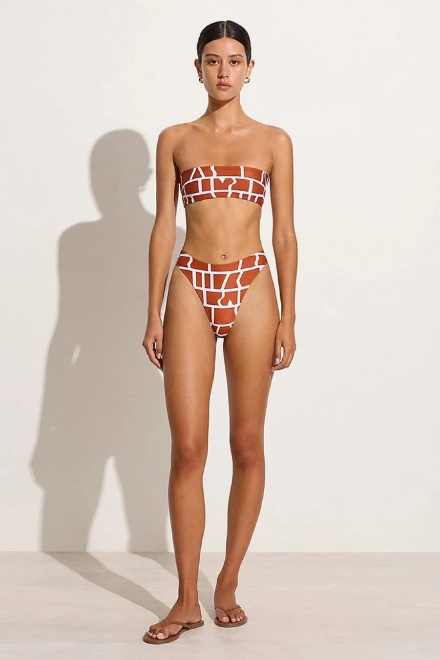 Faithfull The Brand Dylla High-Waisted Bikini Bottoms - La Pacifica Print - Women's Swimwear Sale