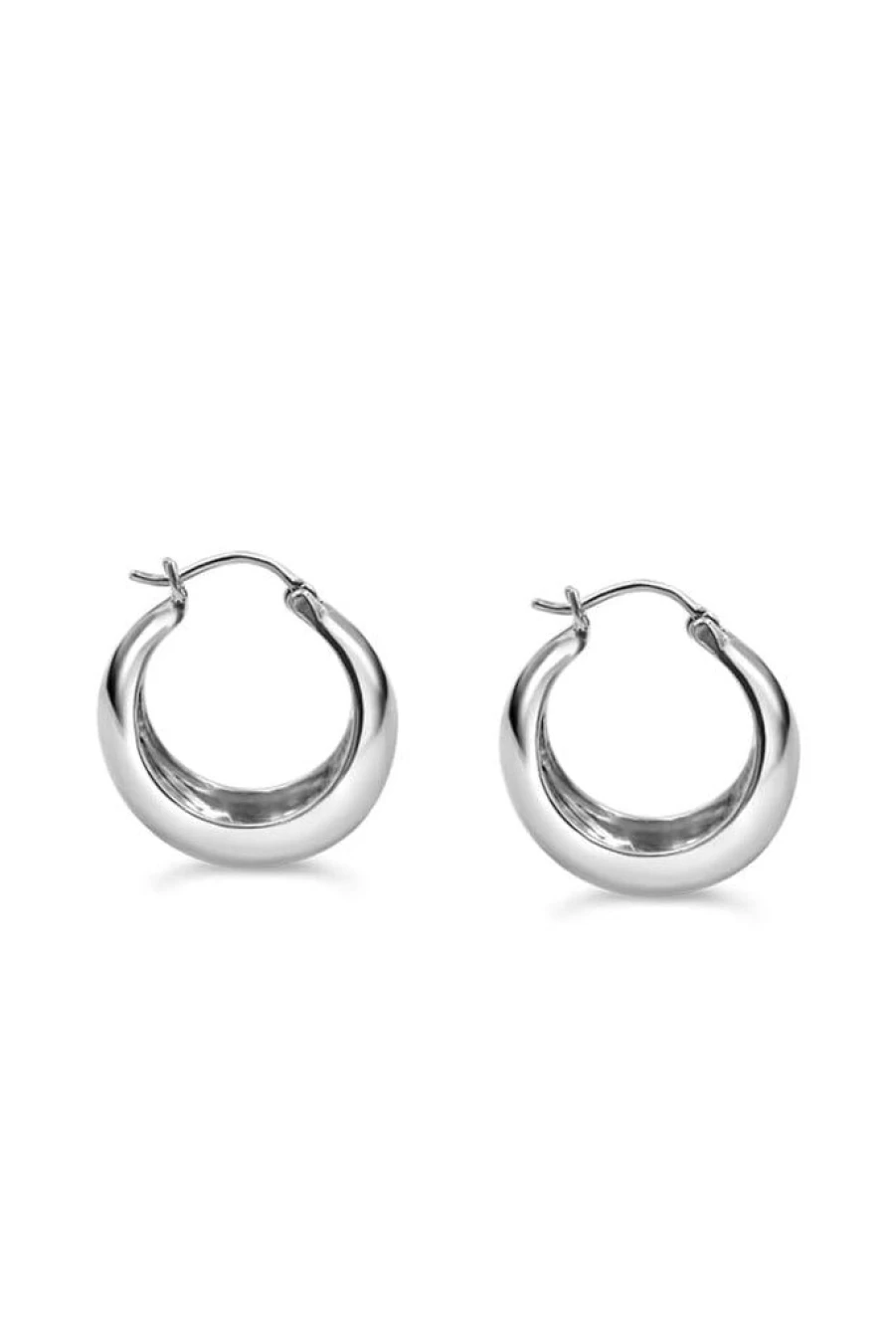 Faithfull The Brand Oli Hoops Silver Earrings – Sterling Silver Hoop Earrings for Women