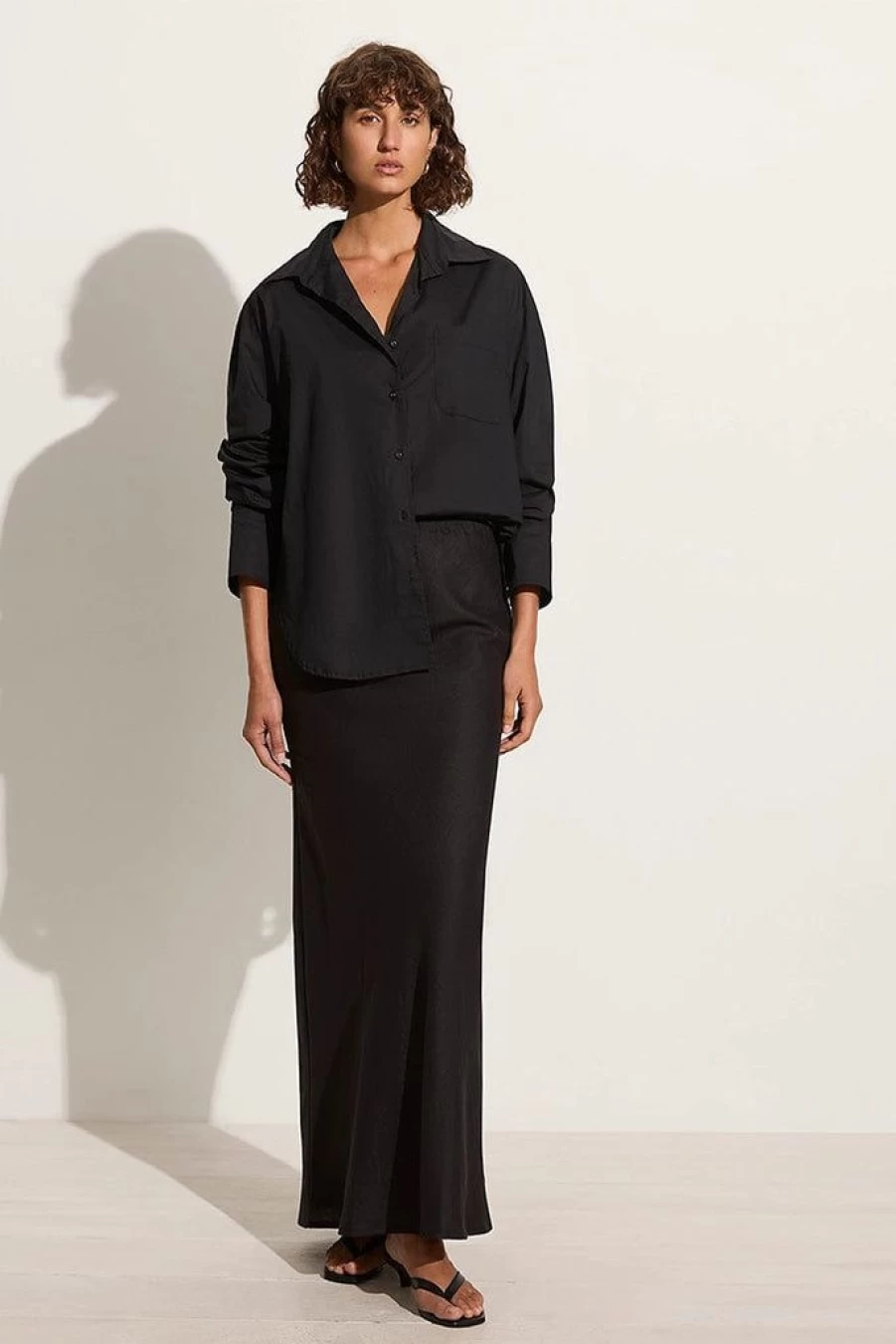 Faithfull The Brand Mirabella Black Shirt for Women - Elegant Casual Top