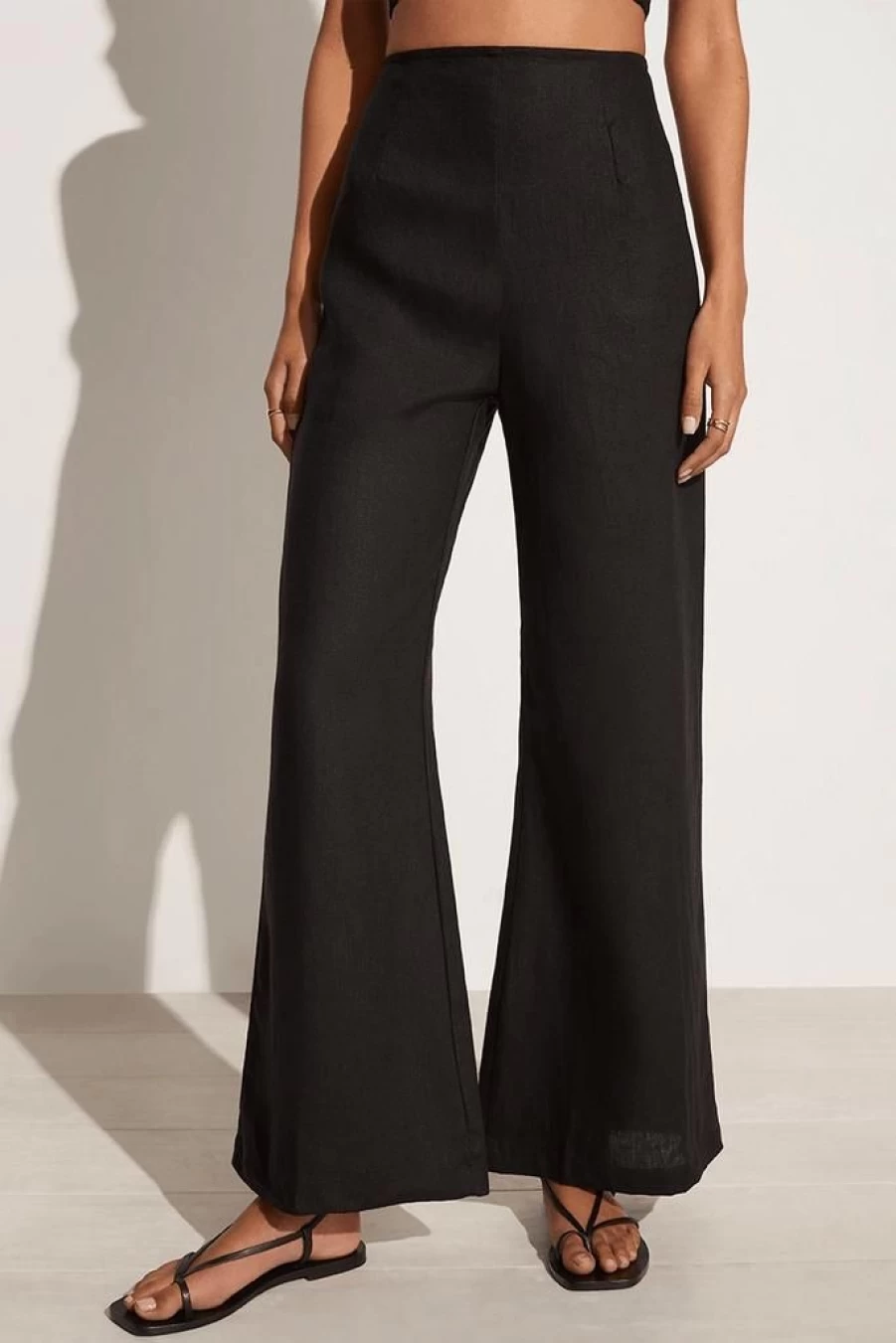 Faithfull The Brand Ottavio Black Plain Pants for Women