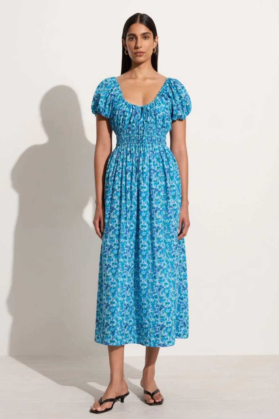 Faithfull The Brand Vineria Midi Dress - Floral Stellina Print Summer Maxi Dress Women's Boho Chic Fashion