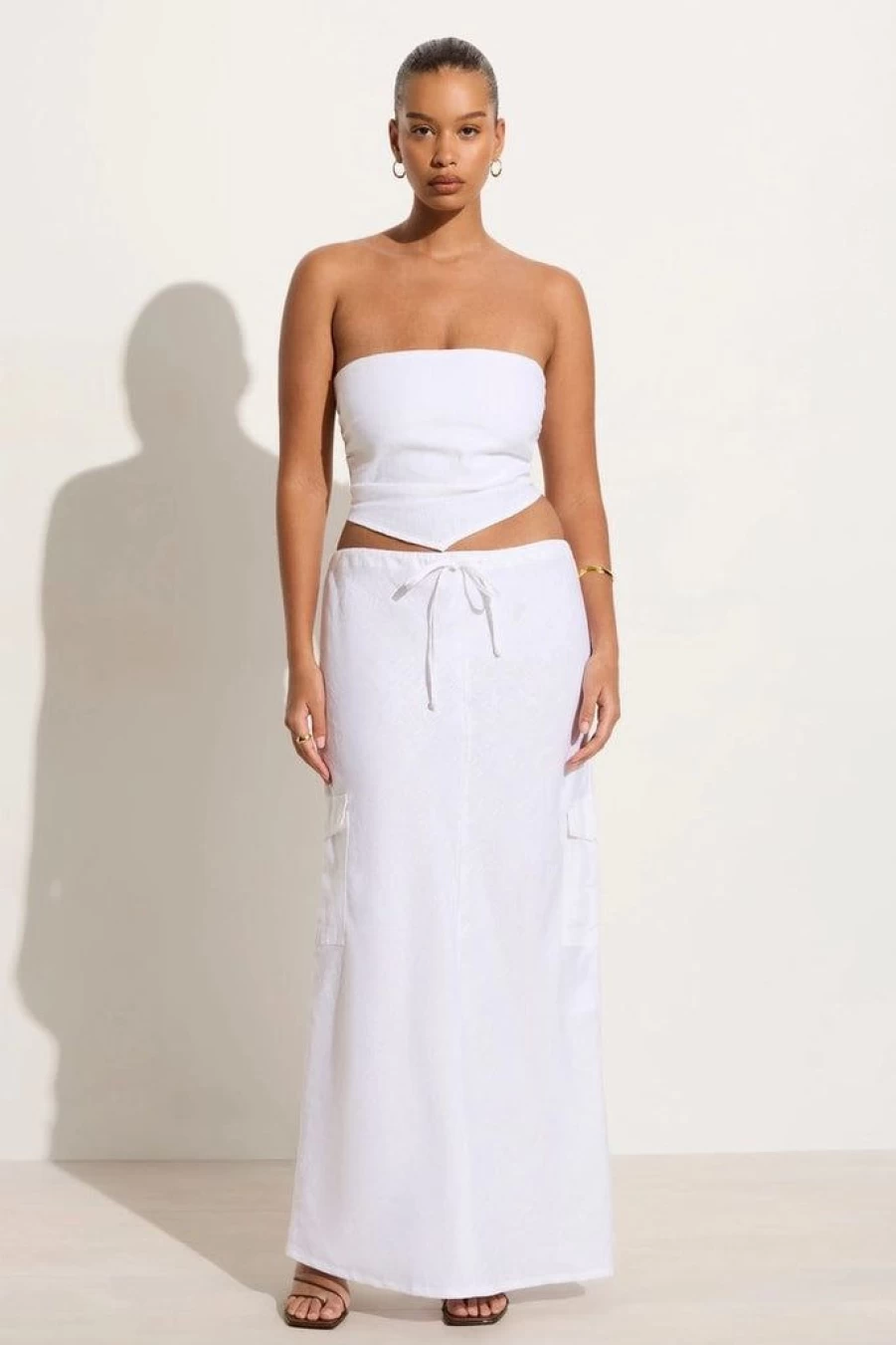 Faithfull The Brand Katala White Skirt - Women's Boho Style Summer Skirt Final Sale