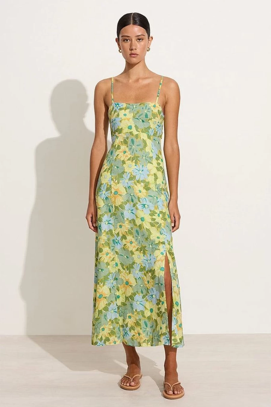 Faithfull The Brand Tagliatelle Midi Dress in Francis Floral Print - Final Sale