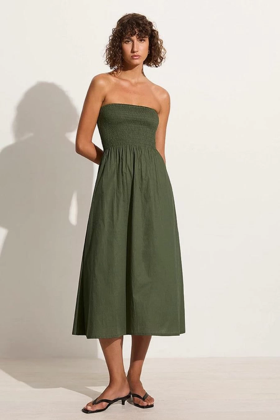 Faithfull The Brand Madella Pine Midi Dress - Floral Summer Boho Chic Women's Dress
