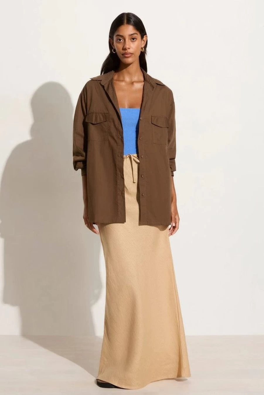 Faithfull The Brand Tyde Shirt in Cappuccino - Limited Time Final Sale