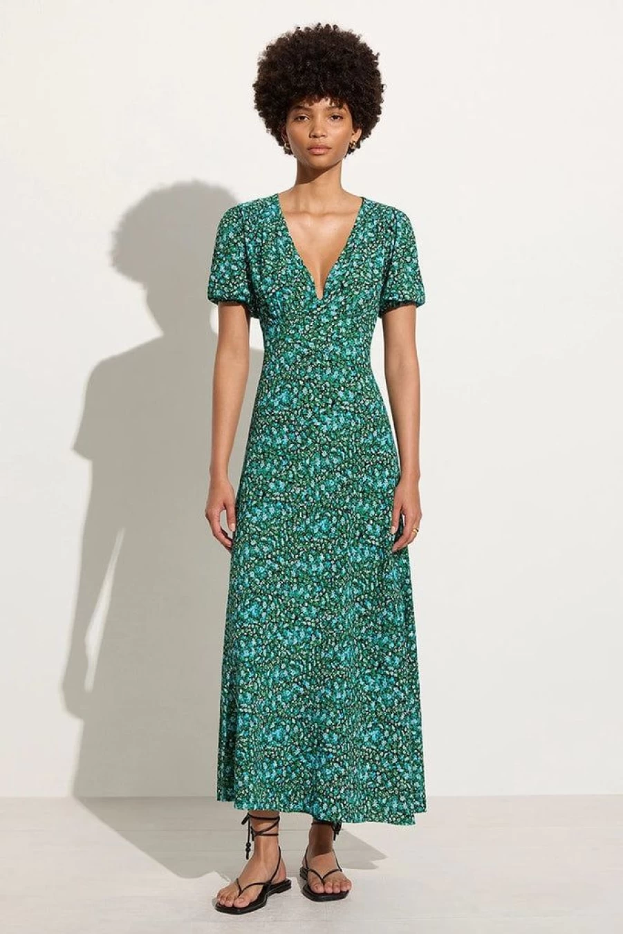 Faithfull The Brand Marilla Floral Midi Dress - Las Mayas Floral Print Summer Dress