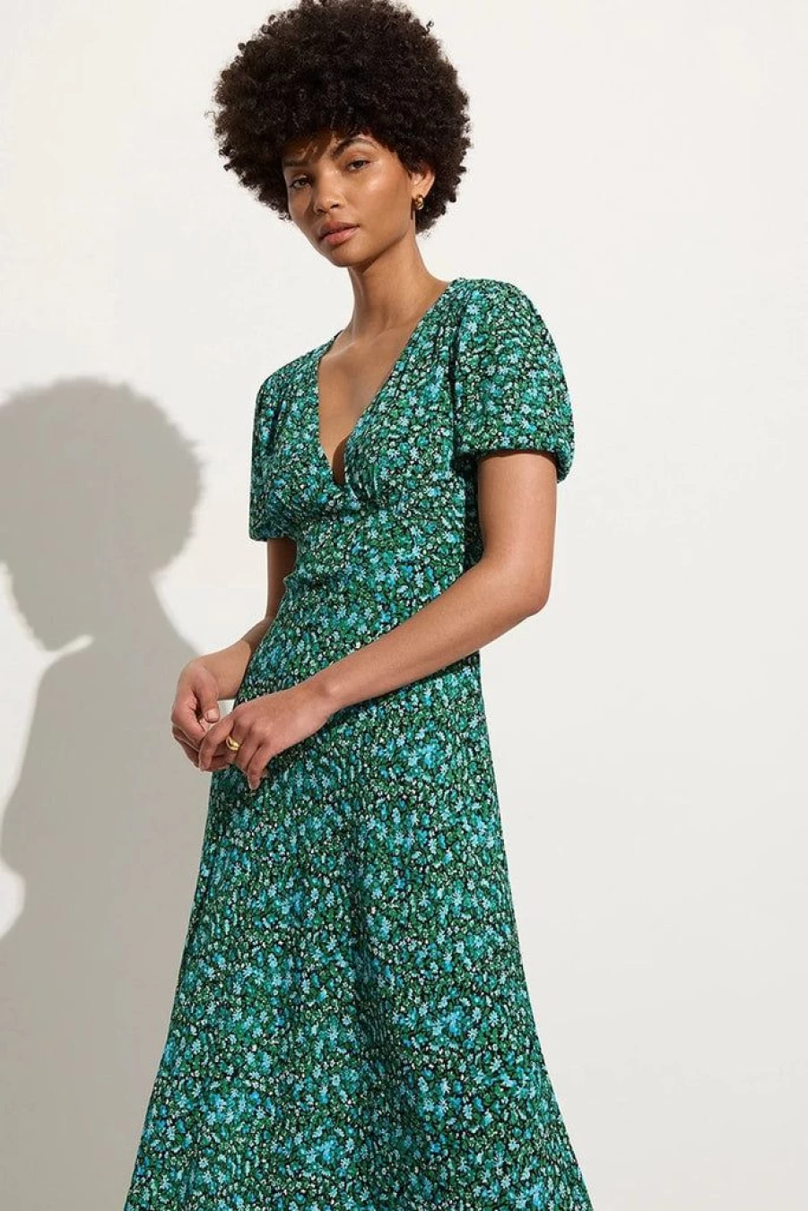 Faithfull The Brand Marilla Floral Midi Dress - Las Mayas Floral Print Summer Dress