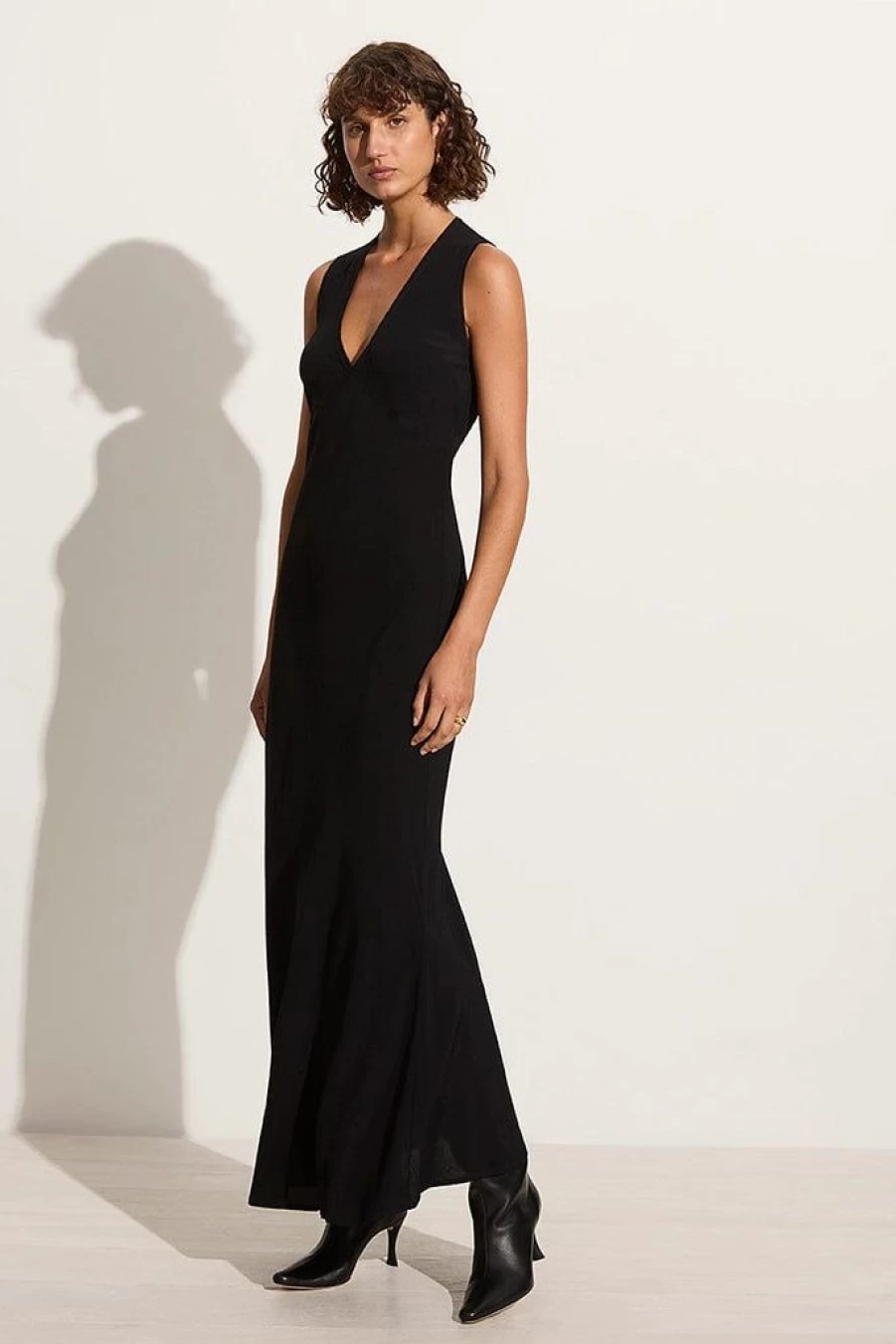 Faithfull The Brand Bernadette Black Dress - Elegant Women's Summer Dress