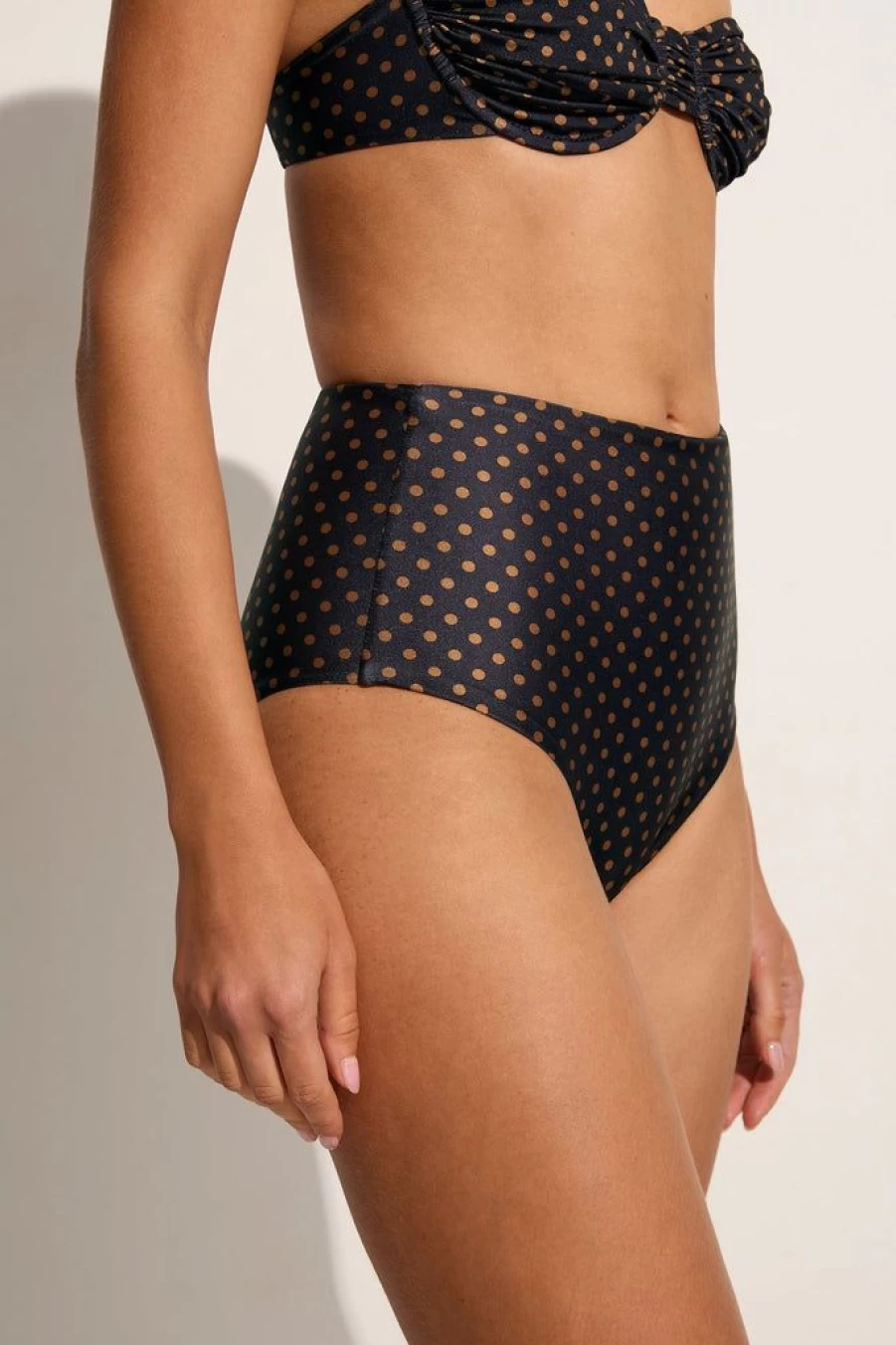 Faithfull The Brand Reyes Polka Dot Bikini Bottoms - Ludovica High Waisted Swimwear