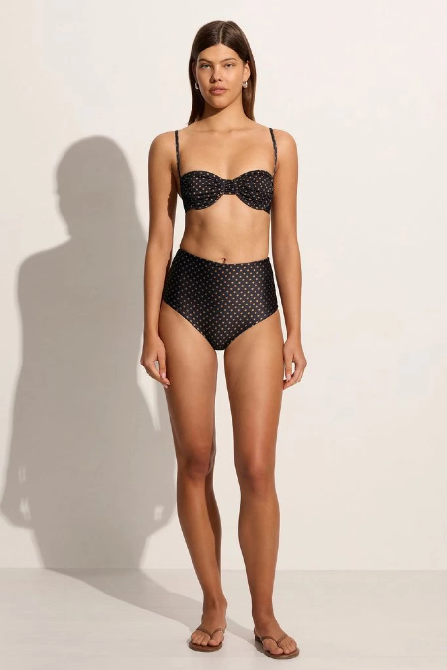 Faithfull The Brand Reyes Polka Dot Bikini Bottoms - Ludovica High Waisted Swimwear