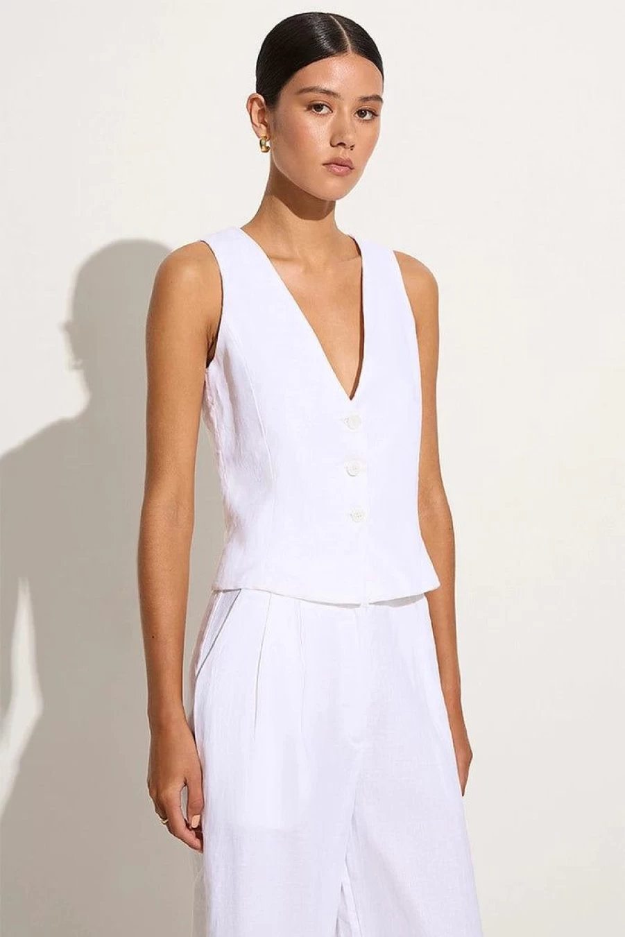Faithfull The Brand Salome Top - Women's White Boho Blouse for Summer