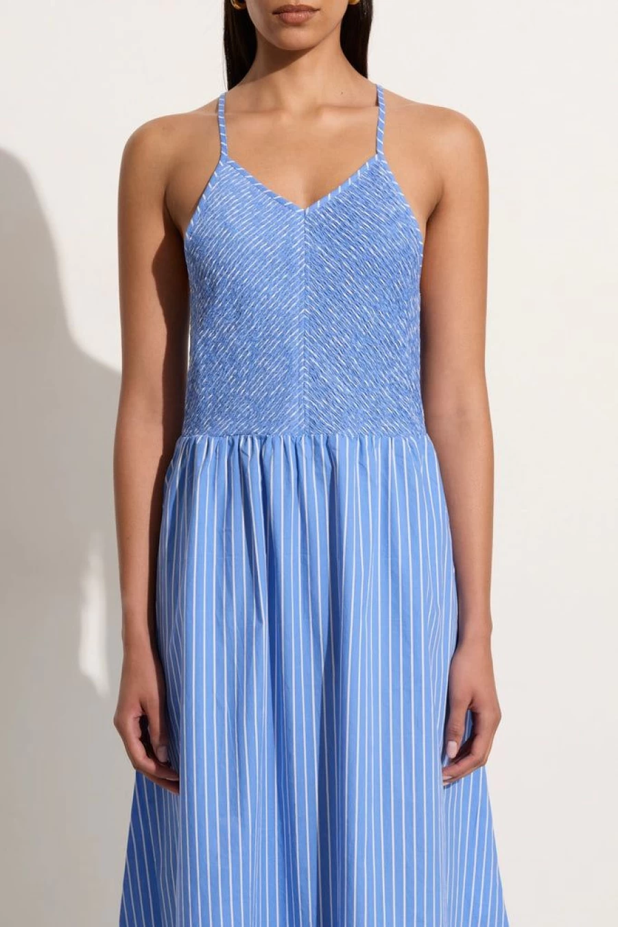 Faithfull The Brand Baratti Stripe Camera Midi Dress - Women's Striped Summer Dress