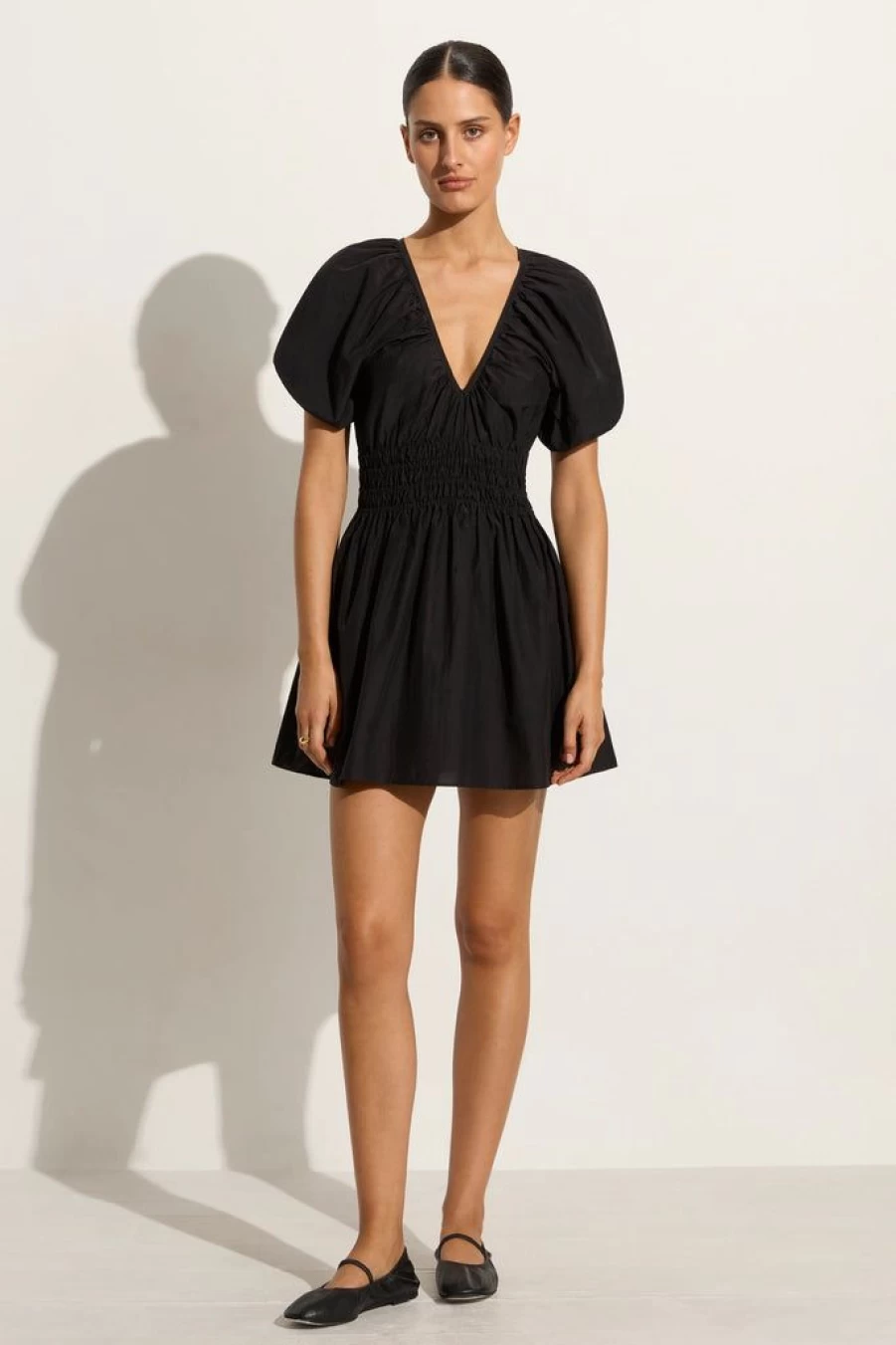 Faithfull The Brand Salone Mini Dress - Black Summer Casual Dress for Women