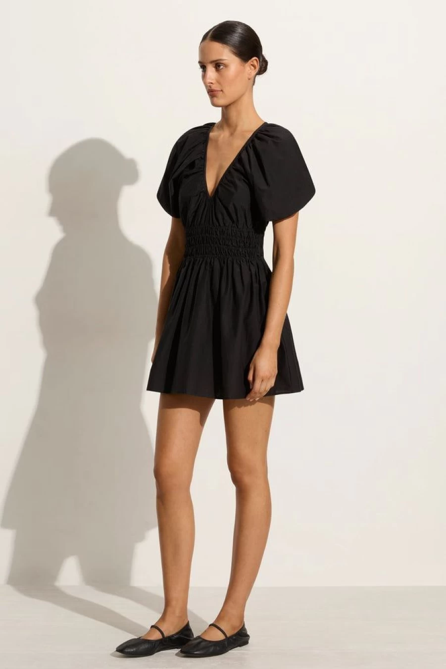 Faithfull The Brand Salone Mini Dress - Black Summer Casual Dress for Women