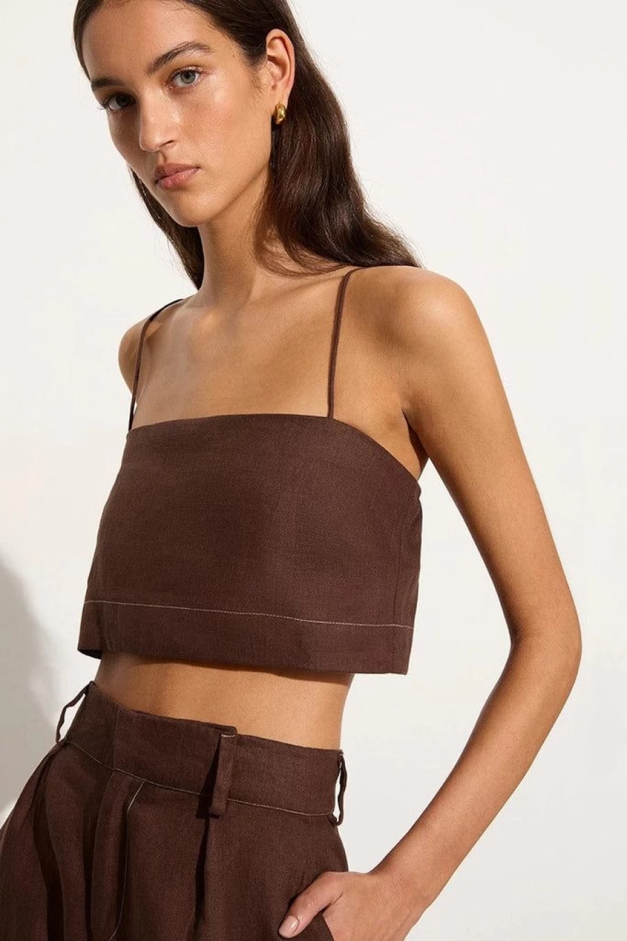 Faithfull The Brand Bayu Top Cacao - Premium Chocolate Brown Women's T-Shirt
