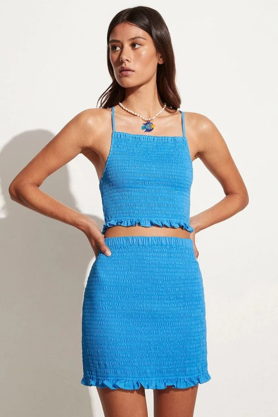 Faithfull The Brand Amira Top in Turquoise - Limited Time Final Sale