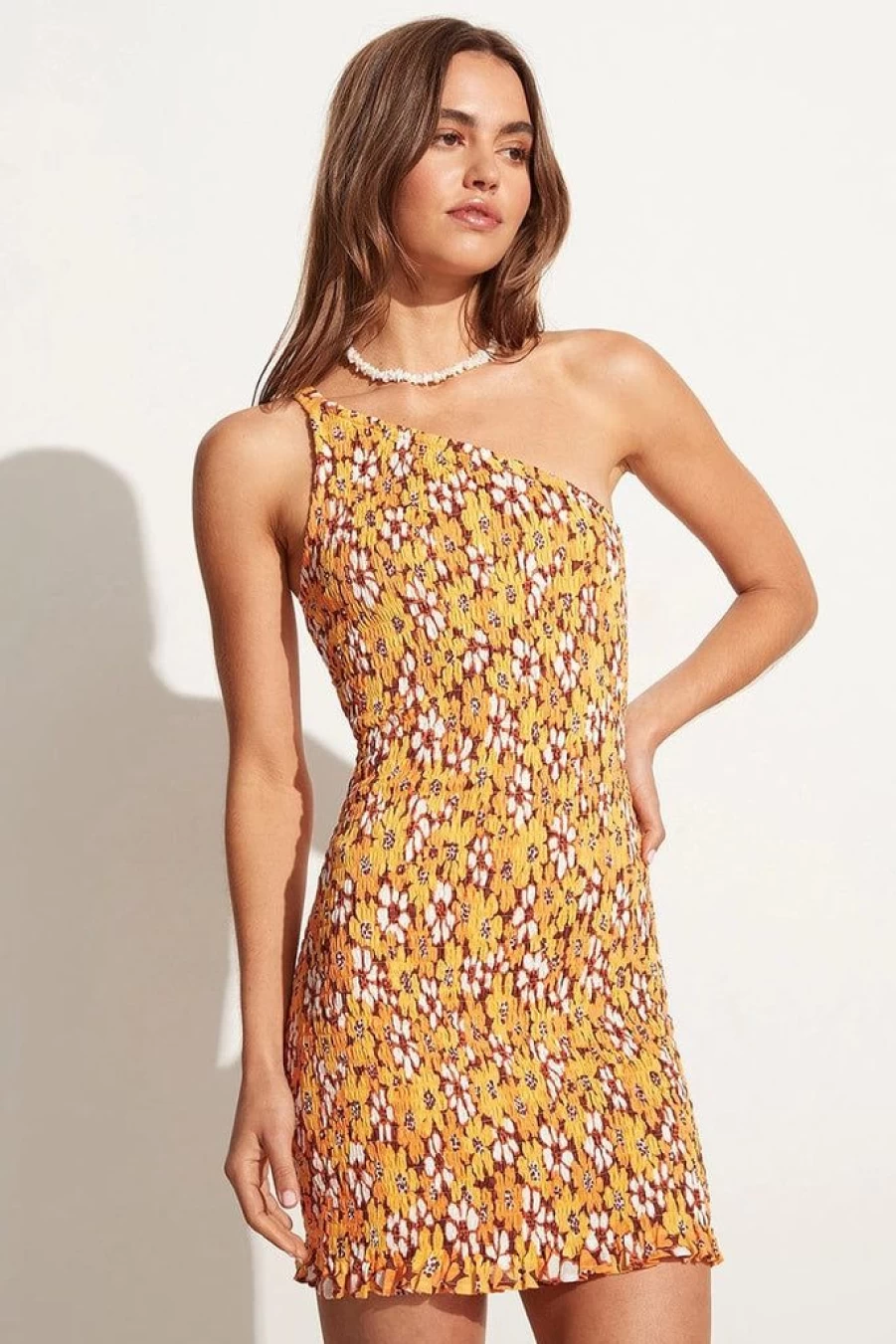Faithfull The Brand Terre Mer Mini Dress - Floral Print Orange Li Reni - Final Sale