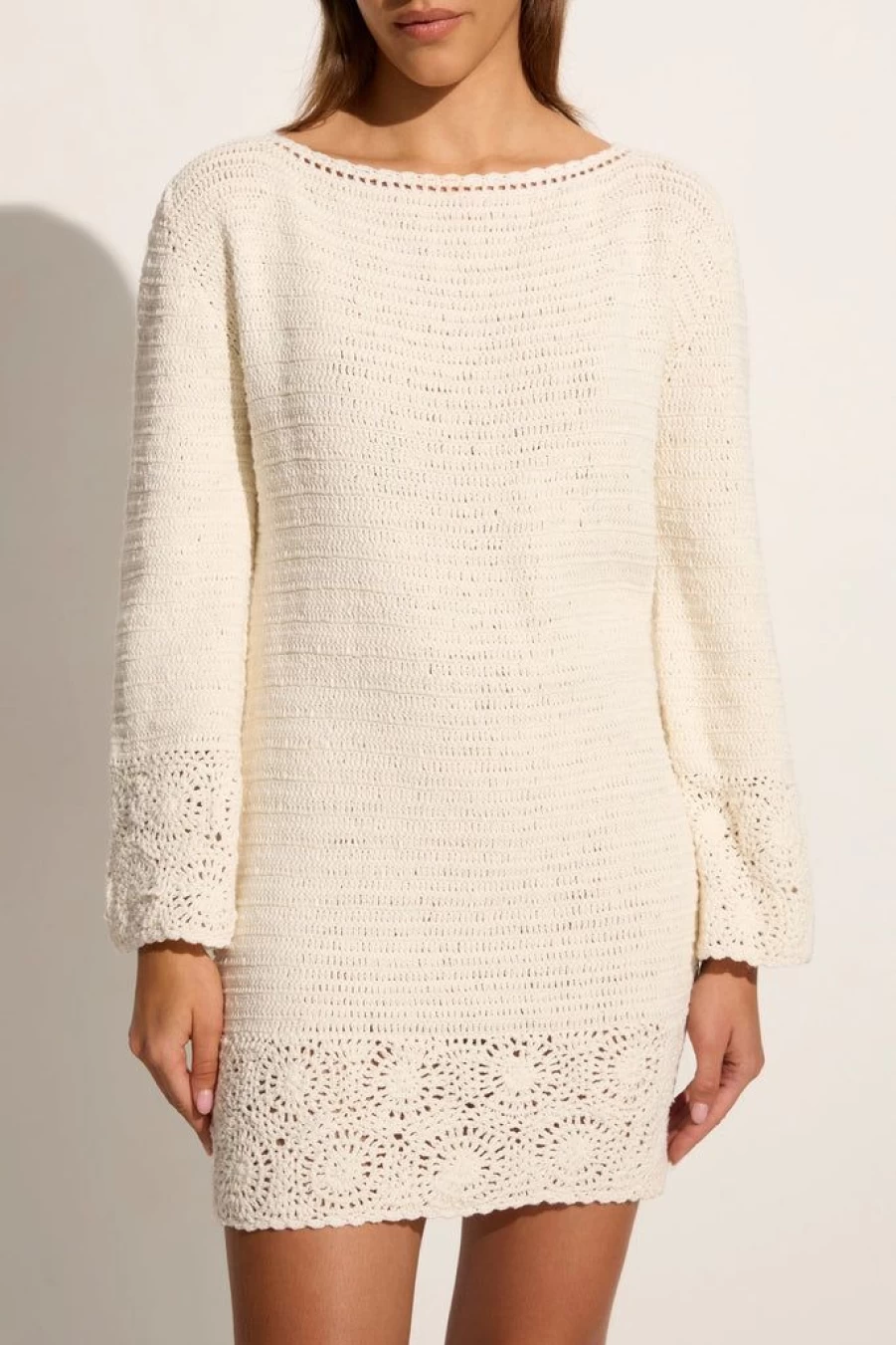 Faithfull The Brand Off White Handmade Crochet Dress - Ruia Boho Chic Lace Summer Dress