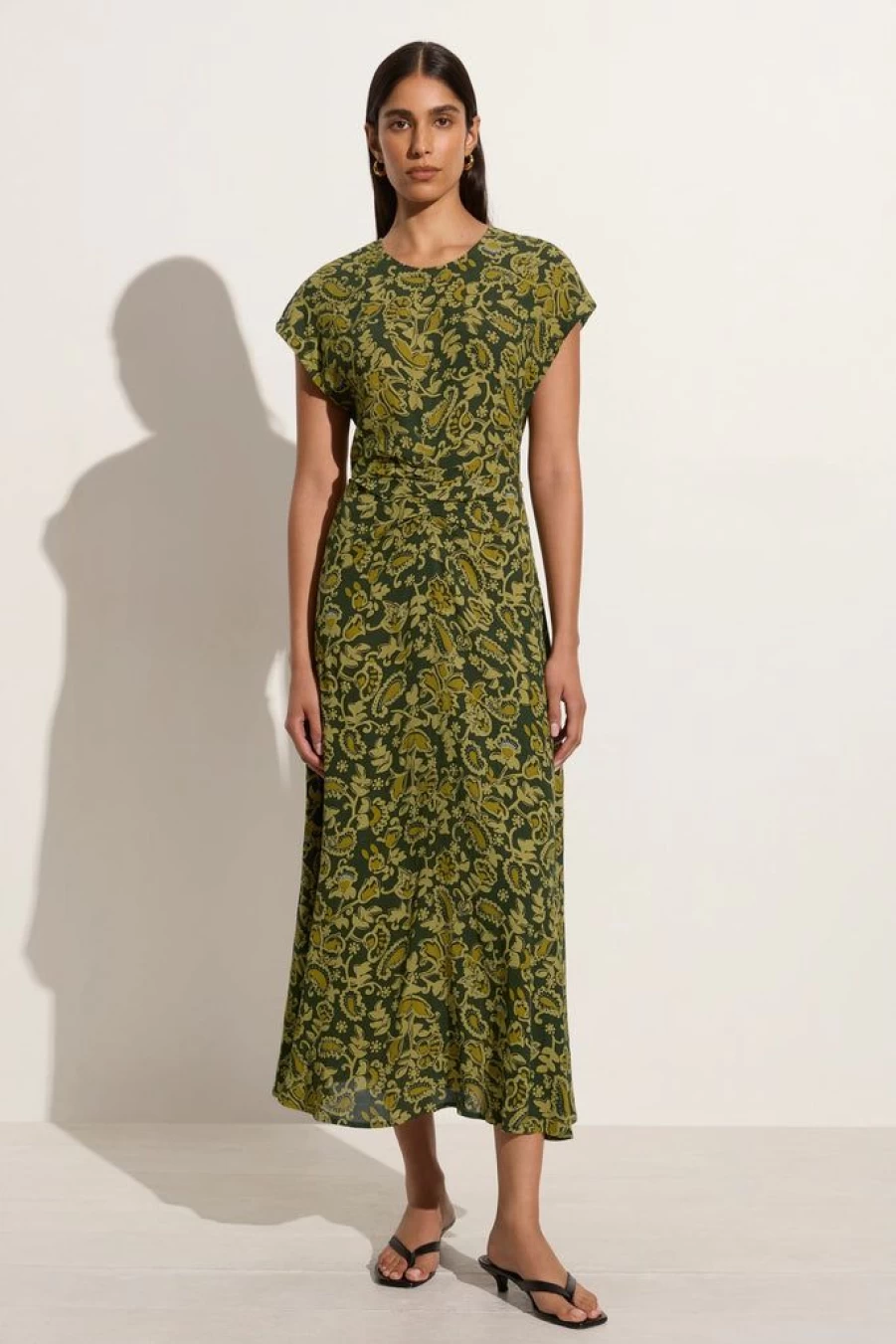 Faithfull The Brand Rocella Midi Dress in Paisley Green Print - Selcetta Style