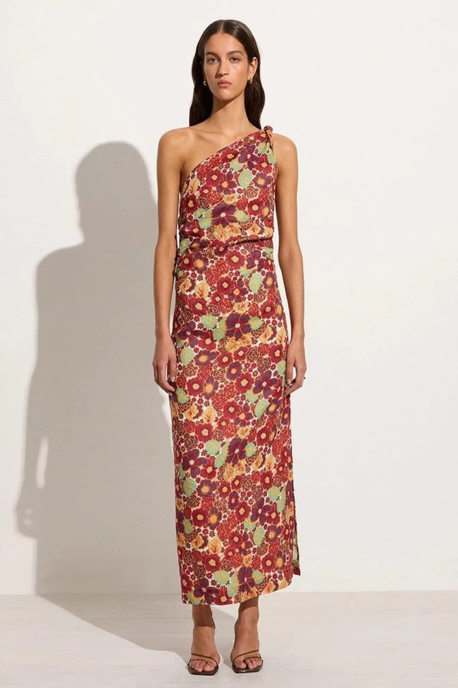 Faithfull The Brand Jomana Floral Midi Dress in Ruby - La Mira Collection