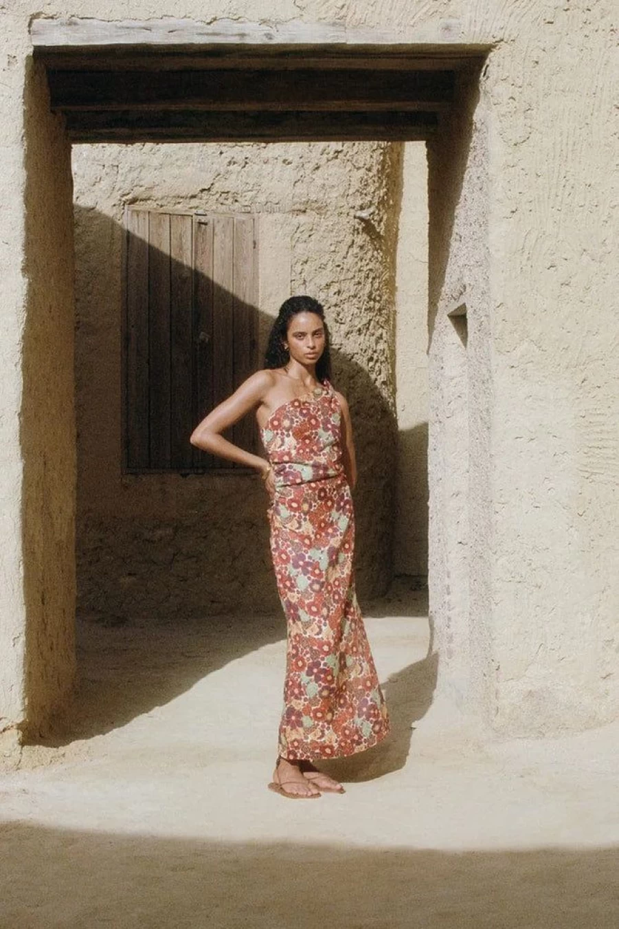 Faithfull The Brand Jomana Floral Midi Dress in Ruby - La Mira Collection