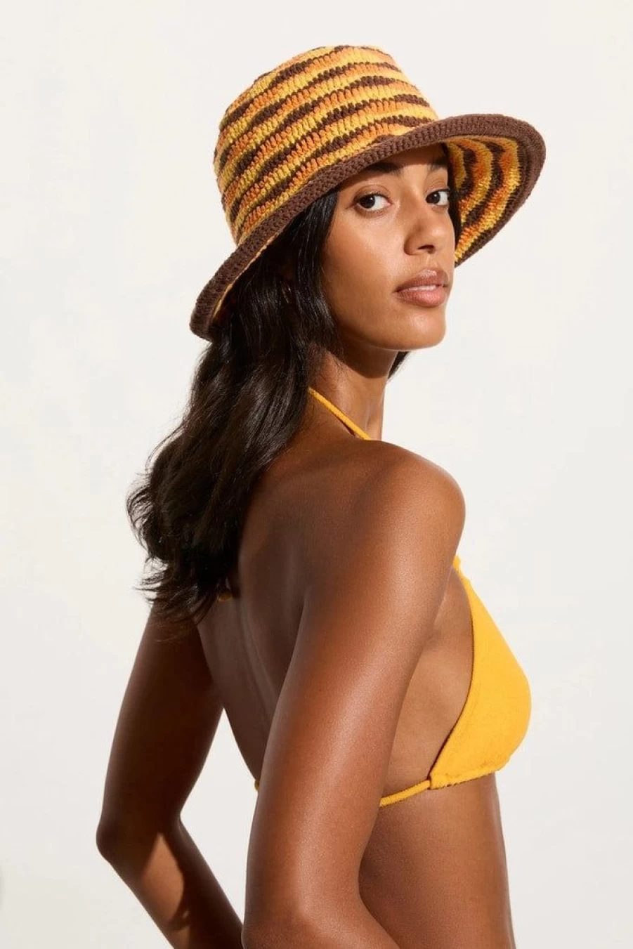 Faithfull The Brand Maddalena Crochet Hat - Orange Handmade Knit Beanie, Exclusive Limited Edition Women's Winter Accessory