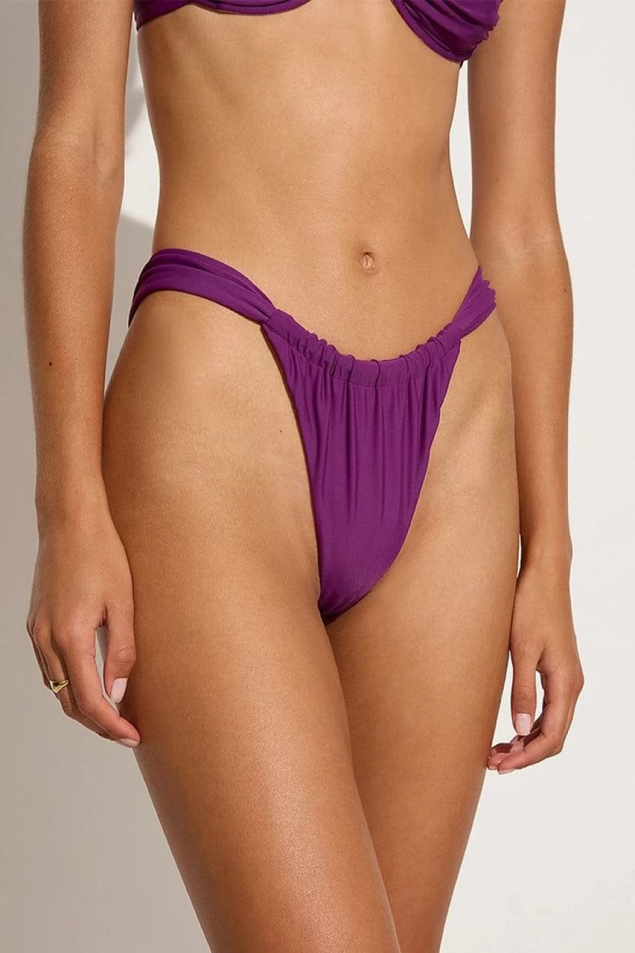 Faithfull The Brand Andez High-Waisted Bikini Bottoms in Sangria - Final Sale & Limited Stock