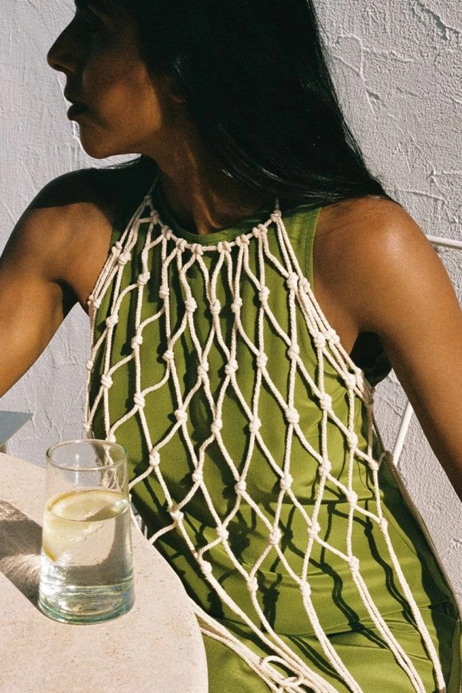 Faithfull The Brand Off-White Nalas Macrame Crochet Top Boho Beachwear