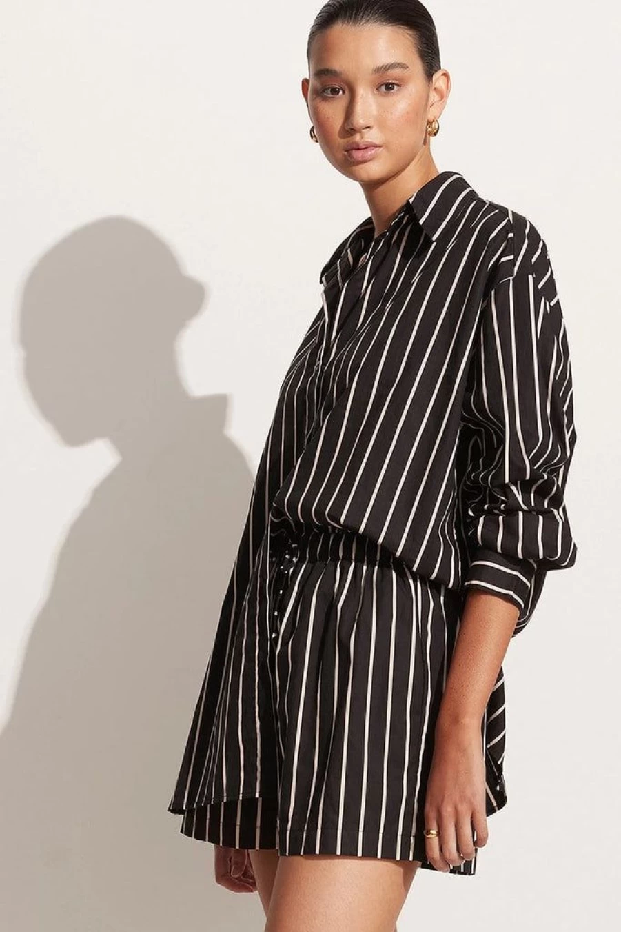 Faithfull The Brand Sereno Black Stripe Print Adia Shorts - Final Sale