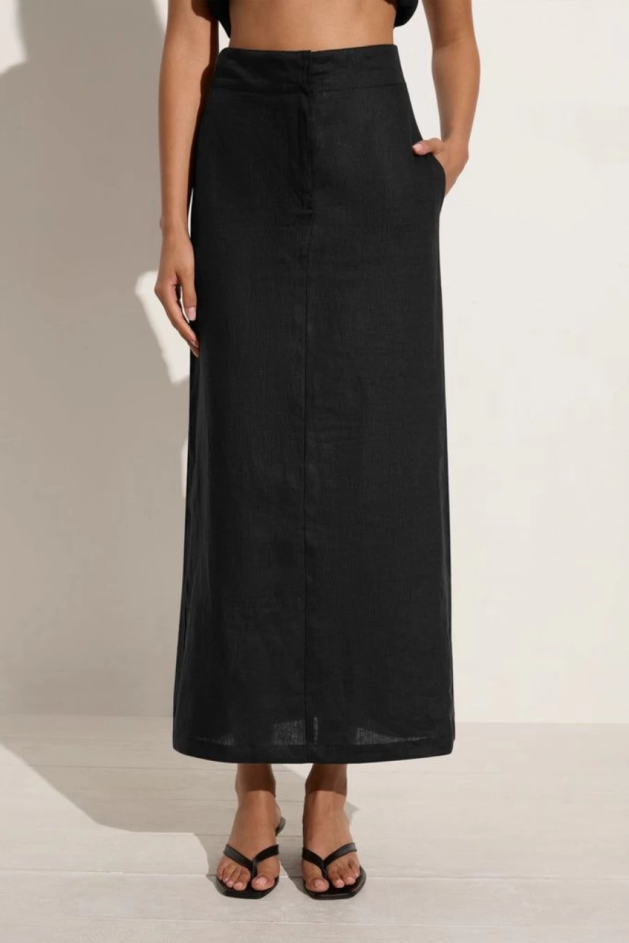 Faithfull The Brand Nelli Black Skirt - Women's Boho Chic Midi Skirt