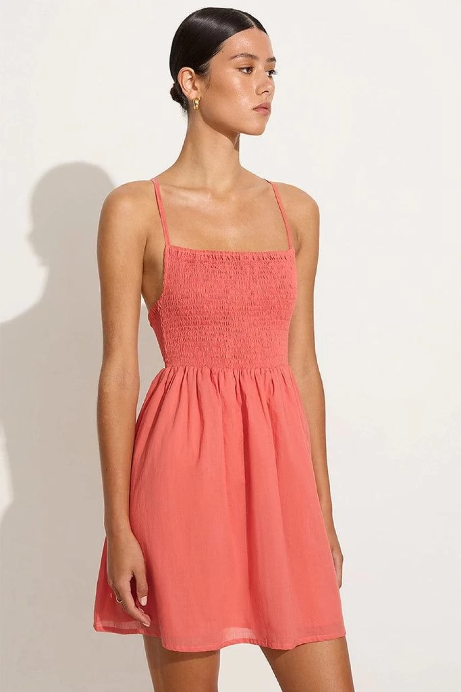 Faithfull The Brand Mursia Mini Dress in Melon - Final Sale, Women's Summer Dress