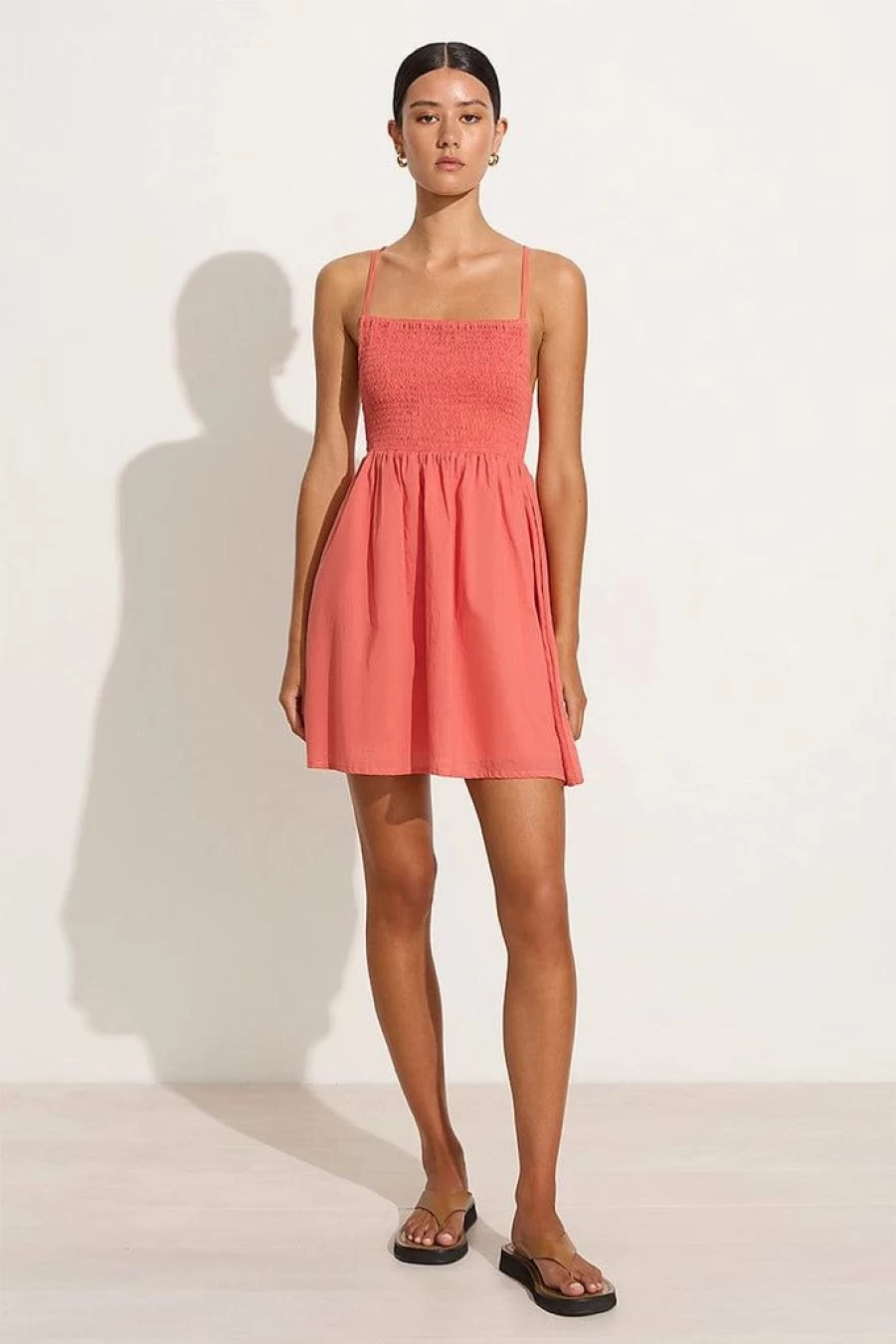 Faithfull The Brand Mursia Mini Dress in Melon - Final Sale, Women's Summer Dress