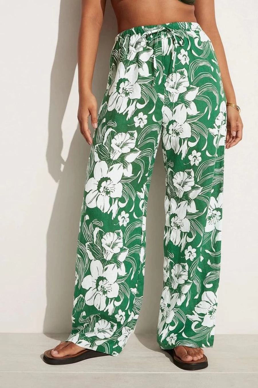 Faithfull The Brand Camara Floral Print Pants in Green - Final Sale
