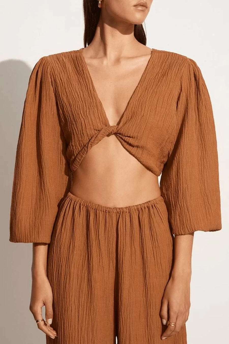 Faithfull The Brand Palmera Top in Caramel - Limited Time Final Sale
