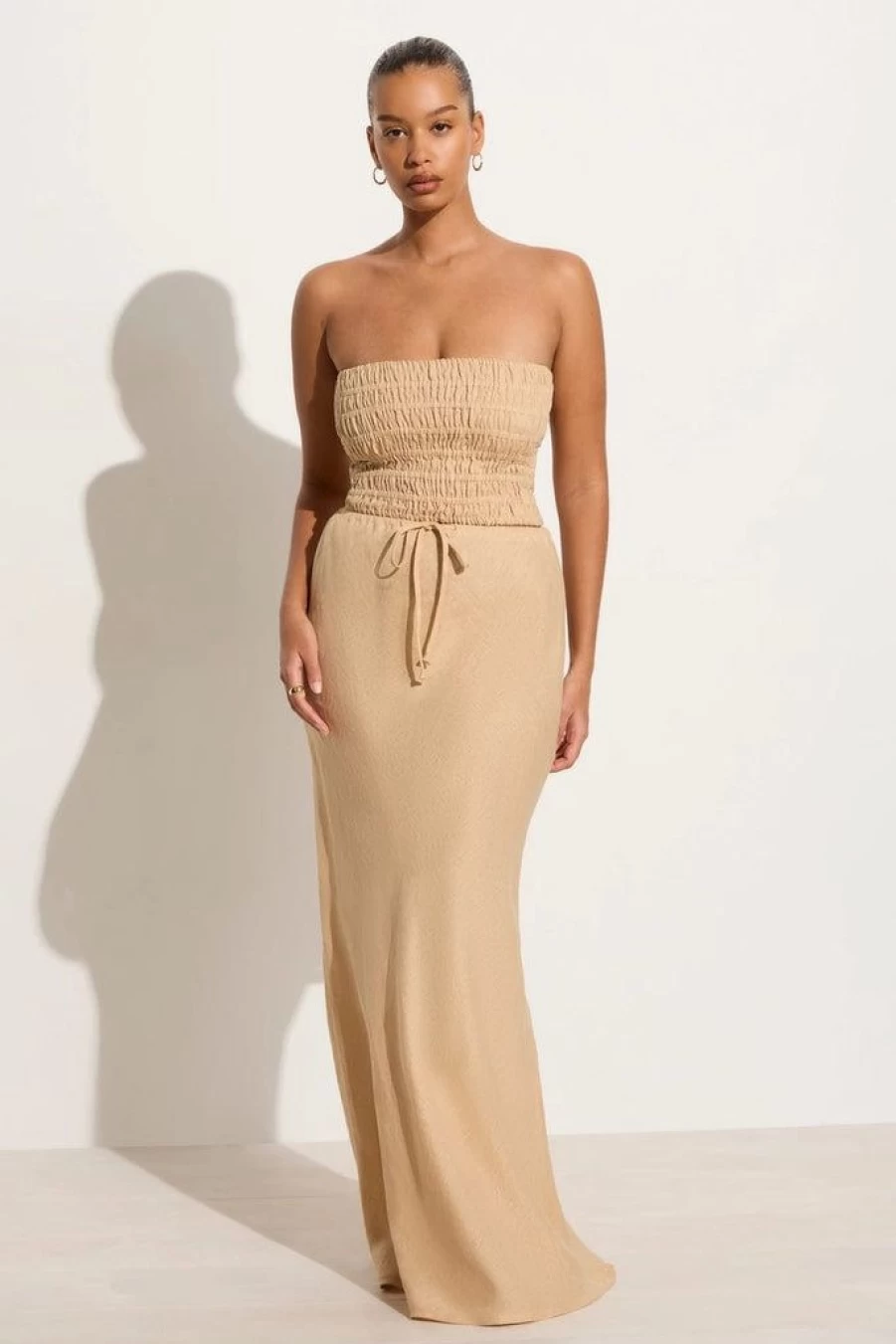 Faithfull The Brand Cataline Skirt in Wheat - Limited Time Final Sale