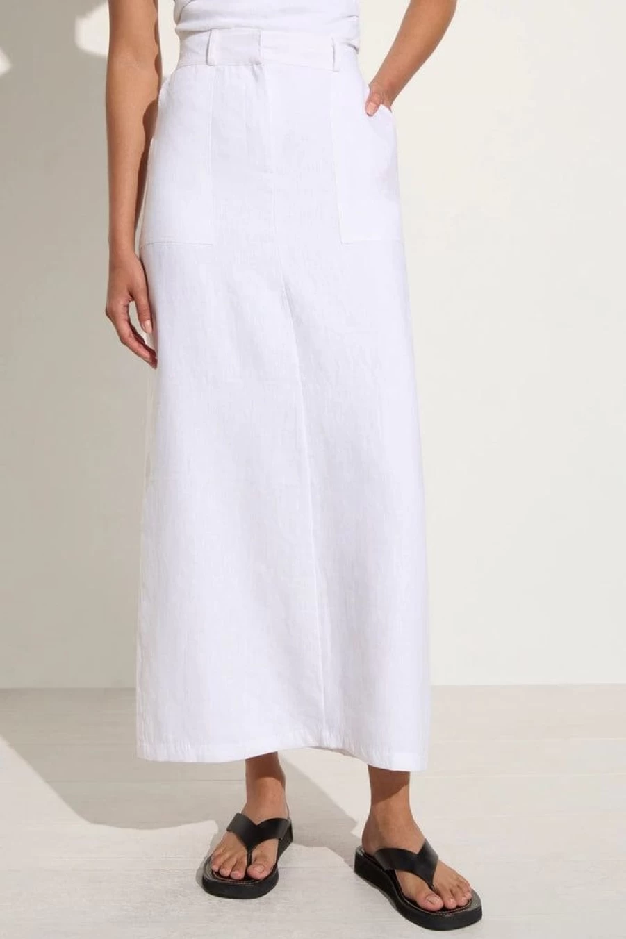 Faithfull The Brand Amreli Maxi Skirt in White - Women's Boho Chic Flowy Skirt