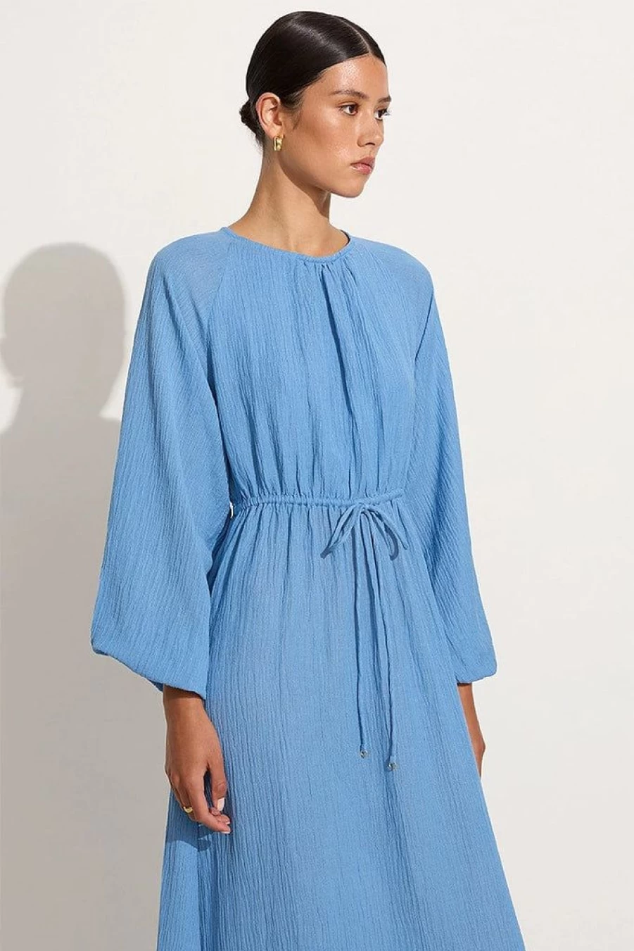 Faithfull The Brand Rosalie Maxi Dress in Chambray Blue - Women's Boho Summer Dress Final Sale
