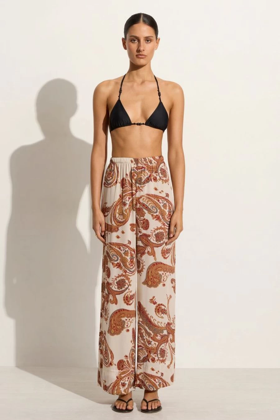 Faithfull The Brand Gorges Pant Alessia Paisley Floral Print High-Waisted Wide Leg Trousers