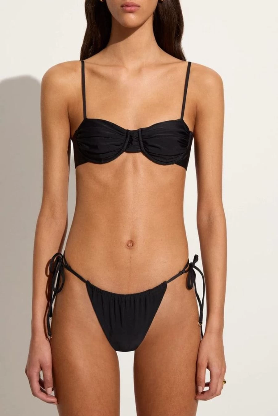 Faithfull The Brand Baja Black Bikini Top - Women's Swimwear