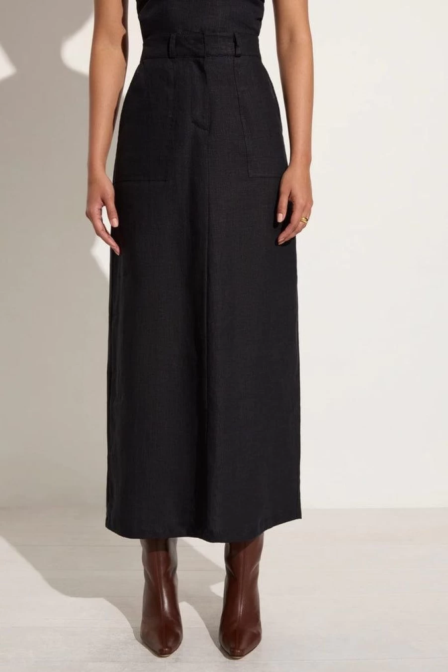 Faithfull The Brand Black Maxi Skirt - Amreli Flowy Boho Summer Skirt