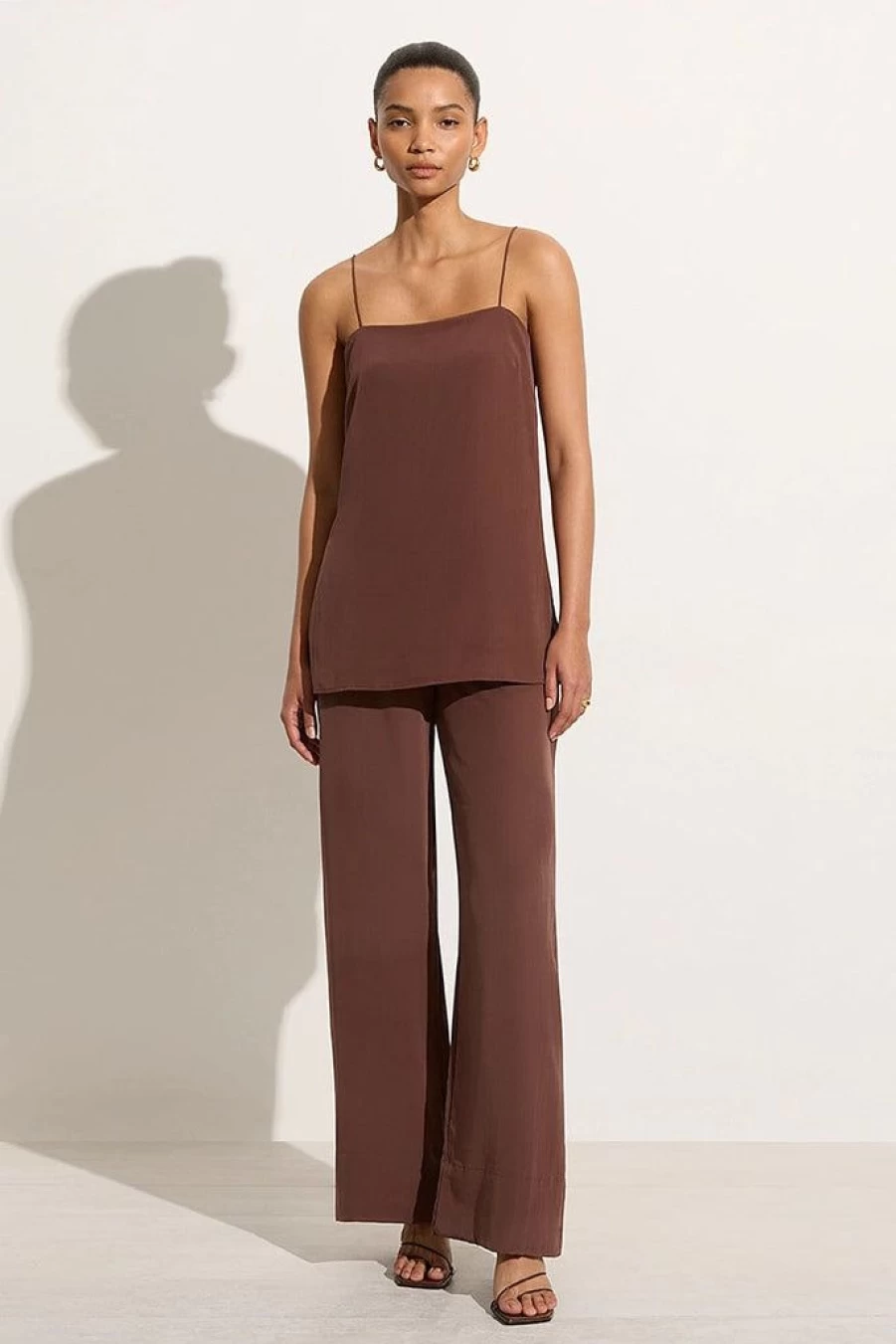 Faithfull The Brand Monforte Pant in Tobacco - High-Waisted Linen Blend Trousers for Women