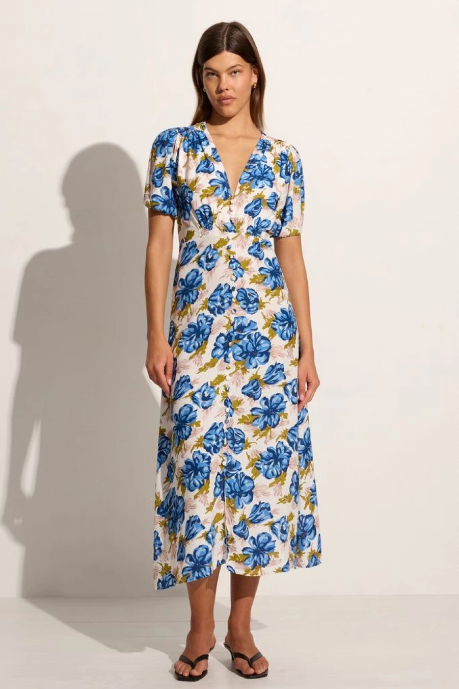 Faithfull The Brand Isadora Floral Navy Midi Dress - Bellavista Style