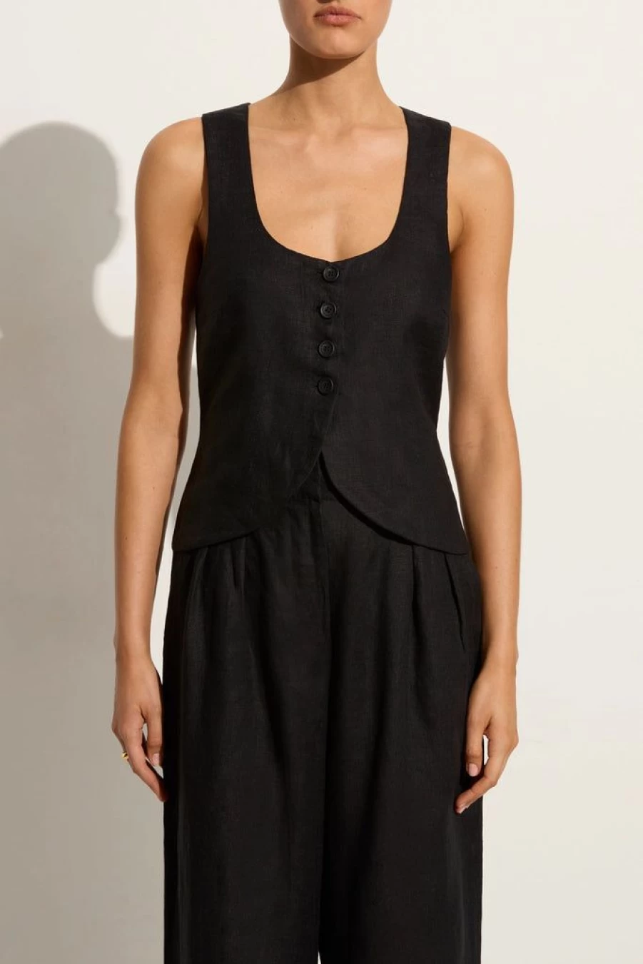 Faithfull The Brand Stanze Vest in Black - Women's Stylish Sleeveless Outerwear