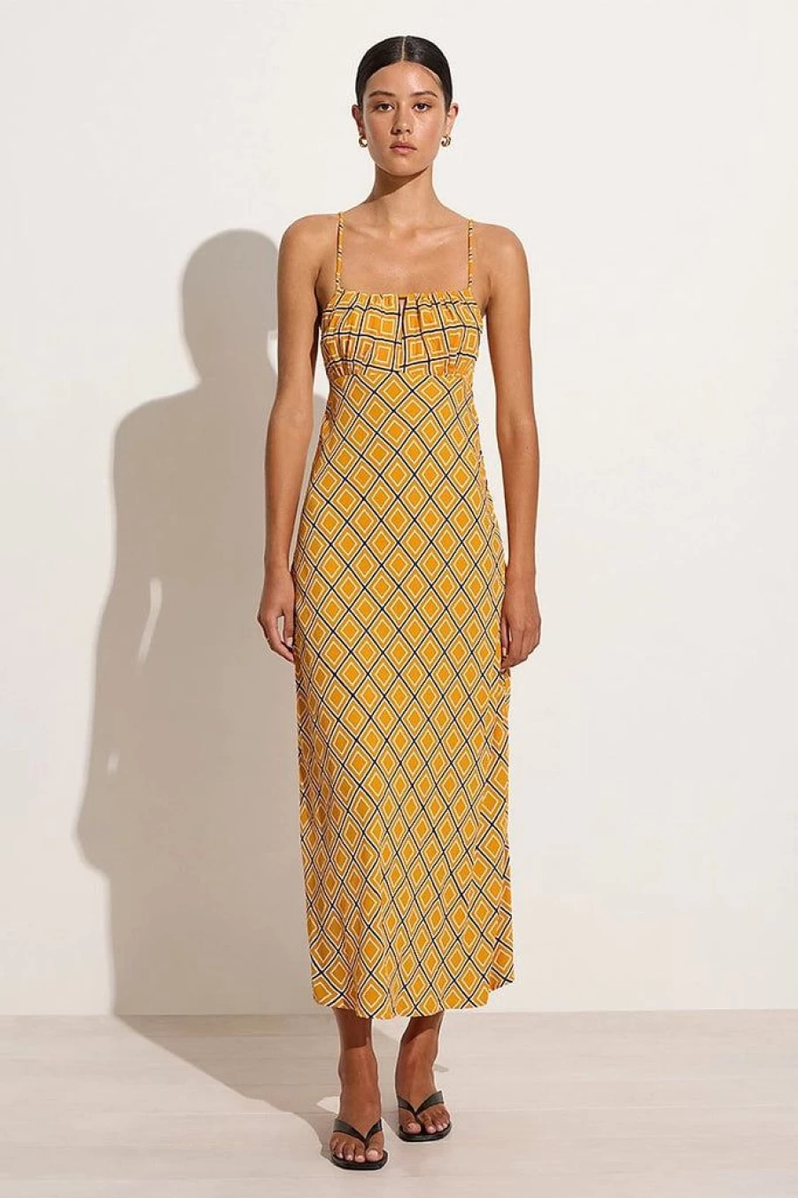 Faithfull The Brand San Paolo Midi Dress - La Costa Floral Print Summer Beach Dress