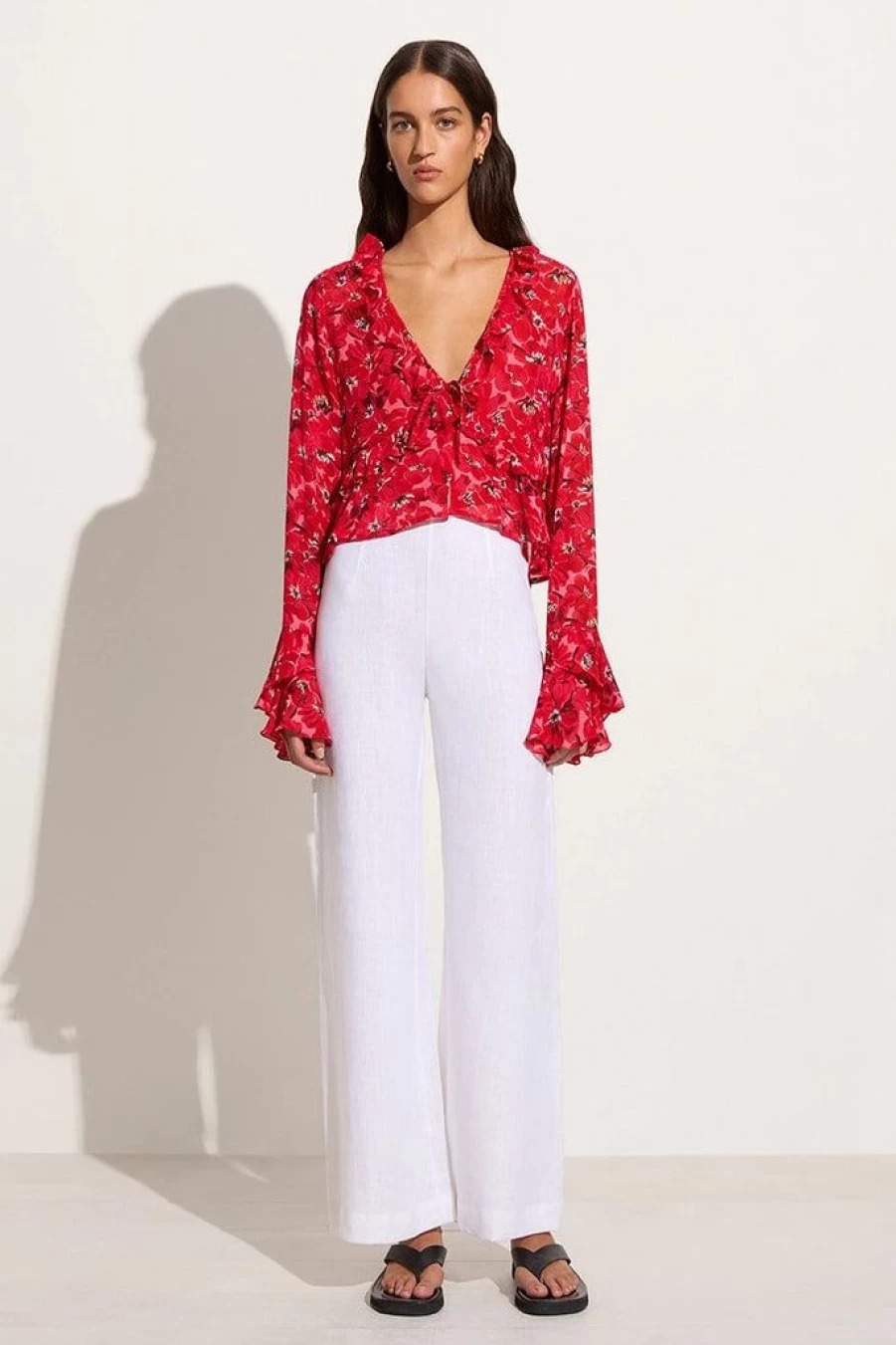 Faithfull The Brand Montenegro Top - El Limon Floral Pink Women's Blouse