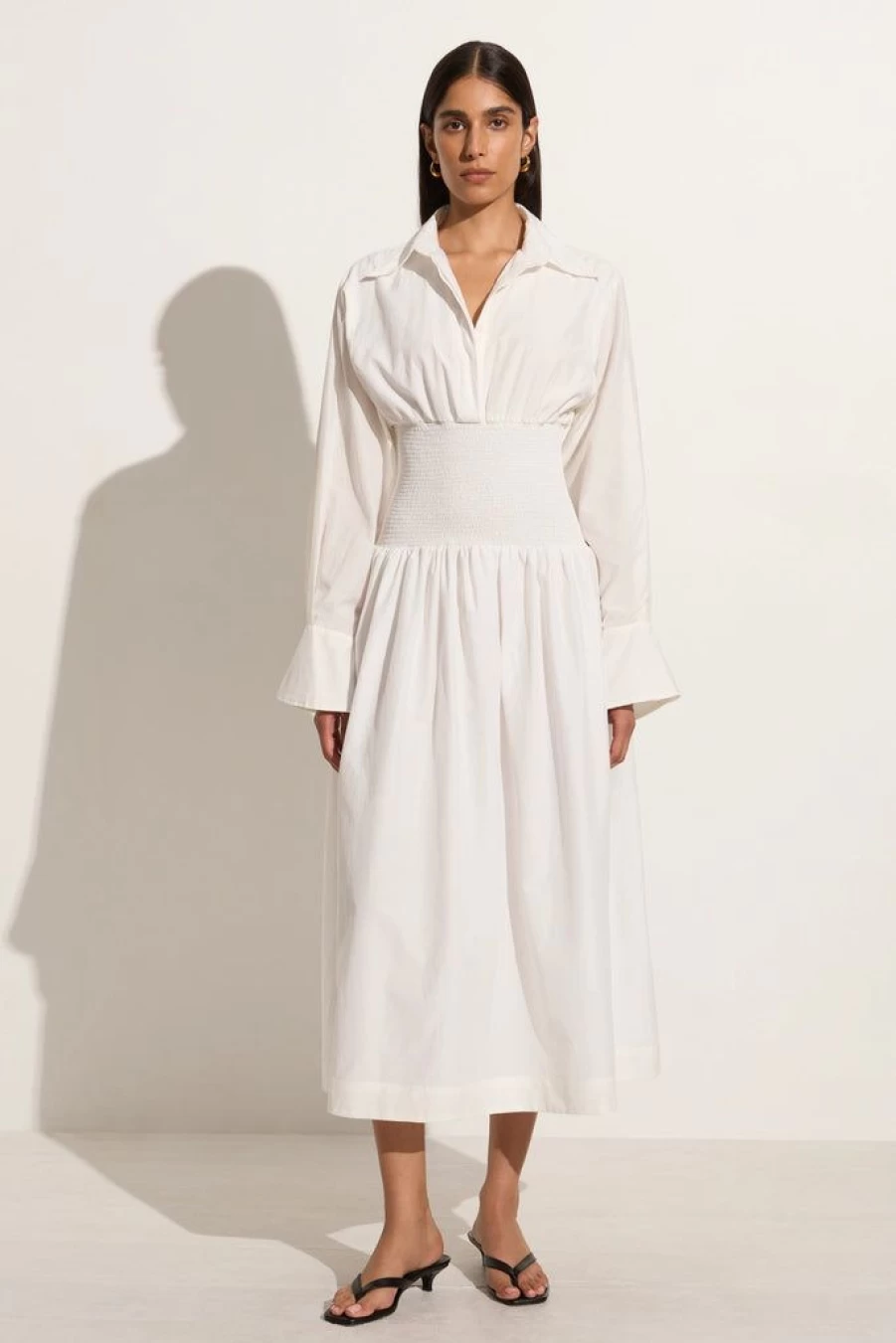 Faithfull The Brand Cervo White Midi Dress - Women's Elegant Casual Summer Dress
