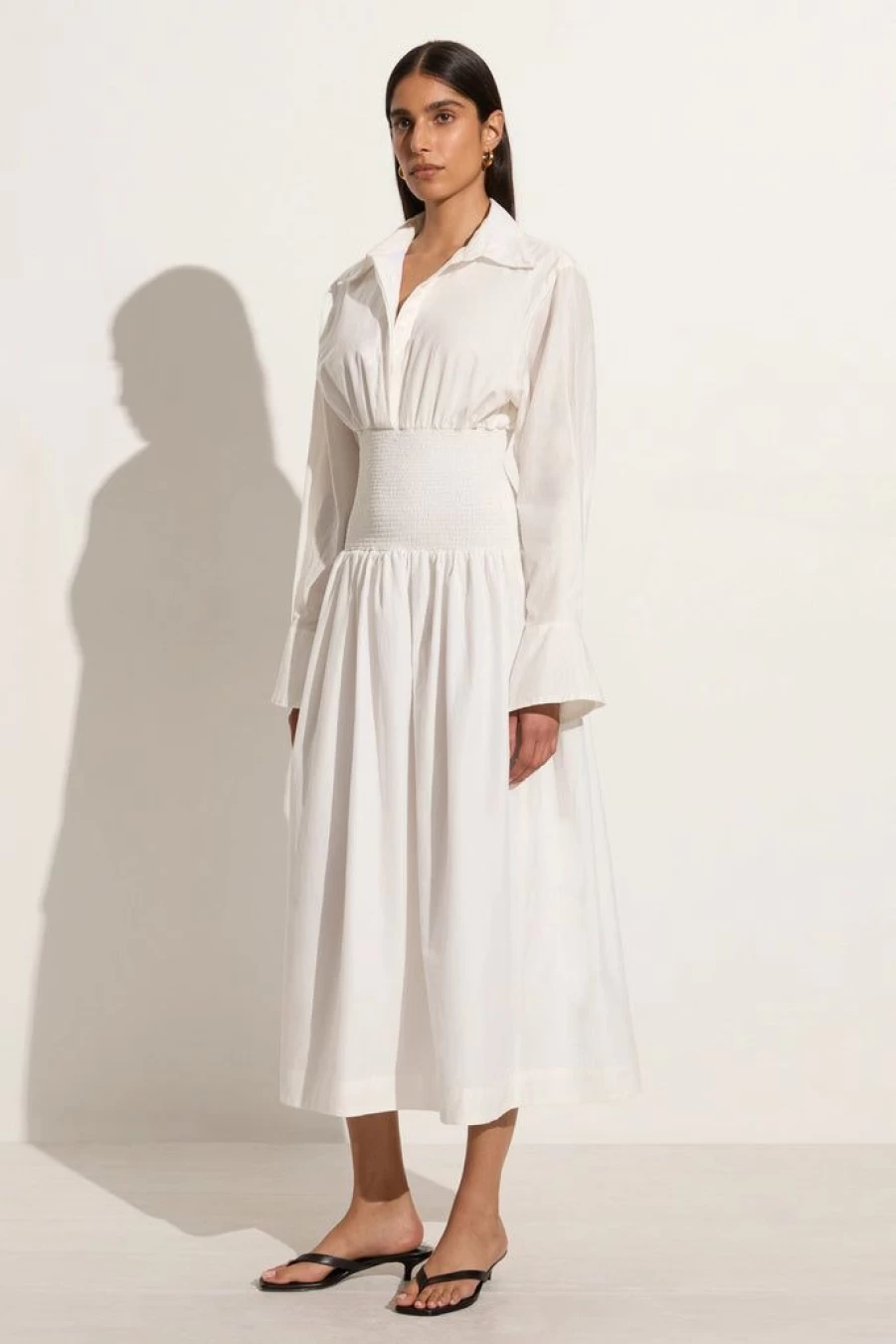 Faithfull The Brand Cervo White Midi Dress - Women's Elegant Casual Summer Dress