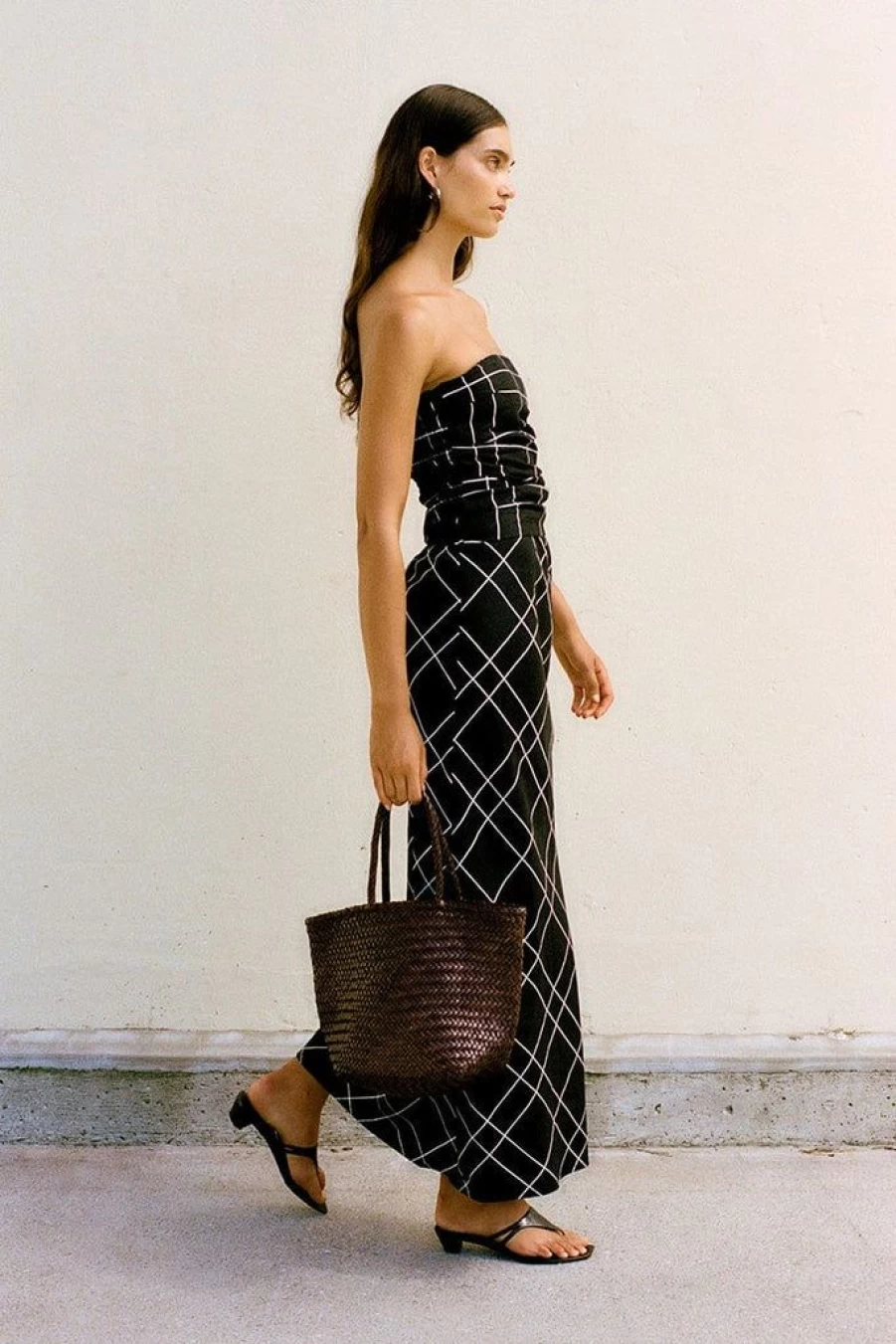 Faithfull The Brand Letizia Checkered Black Skirt