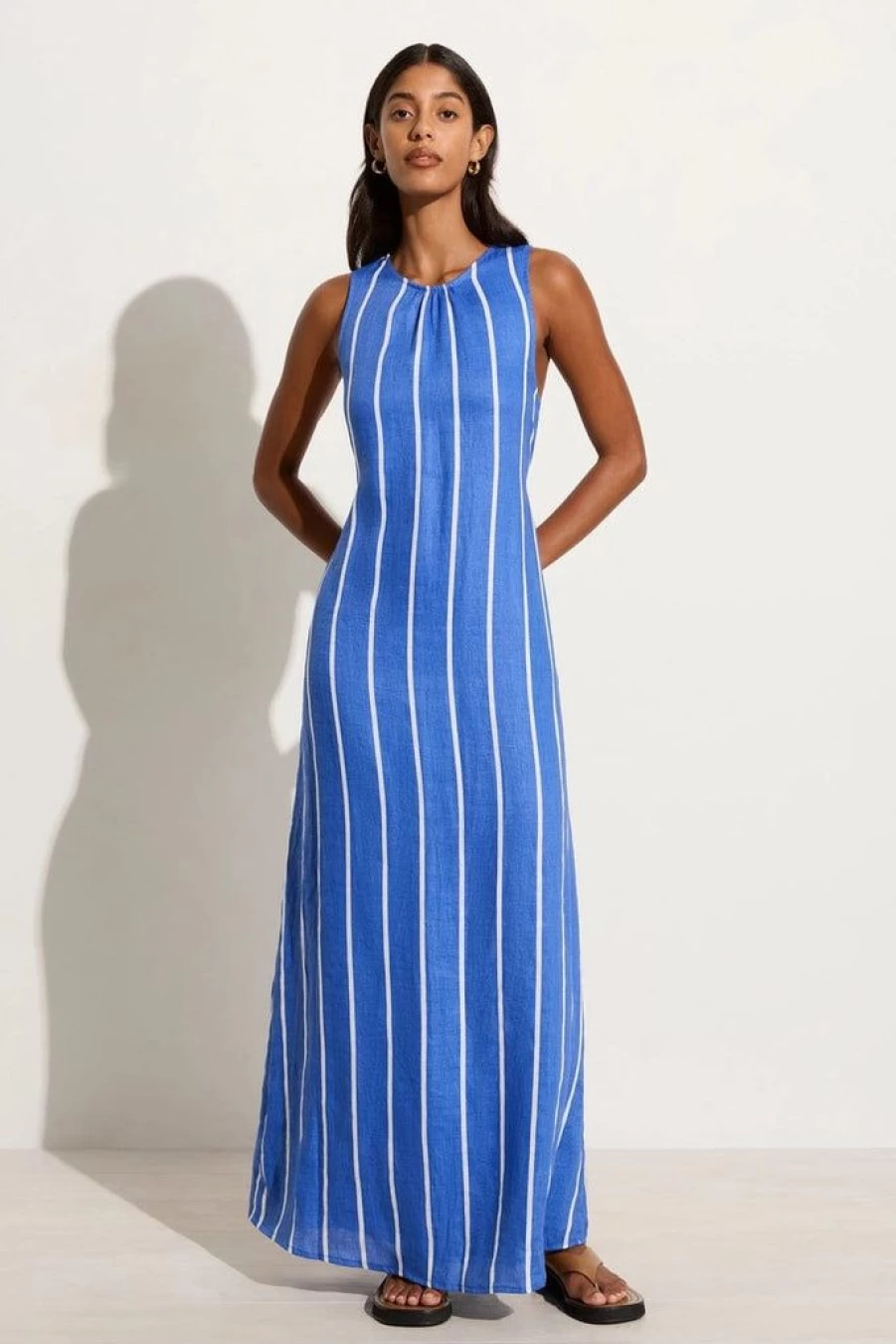 Faithfull The Brand Sommar Maxi Dress in San Vito Stripe Blue - Women's Summer Beach Dress - Final Sale